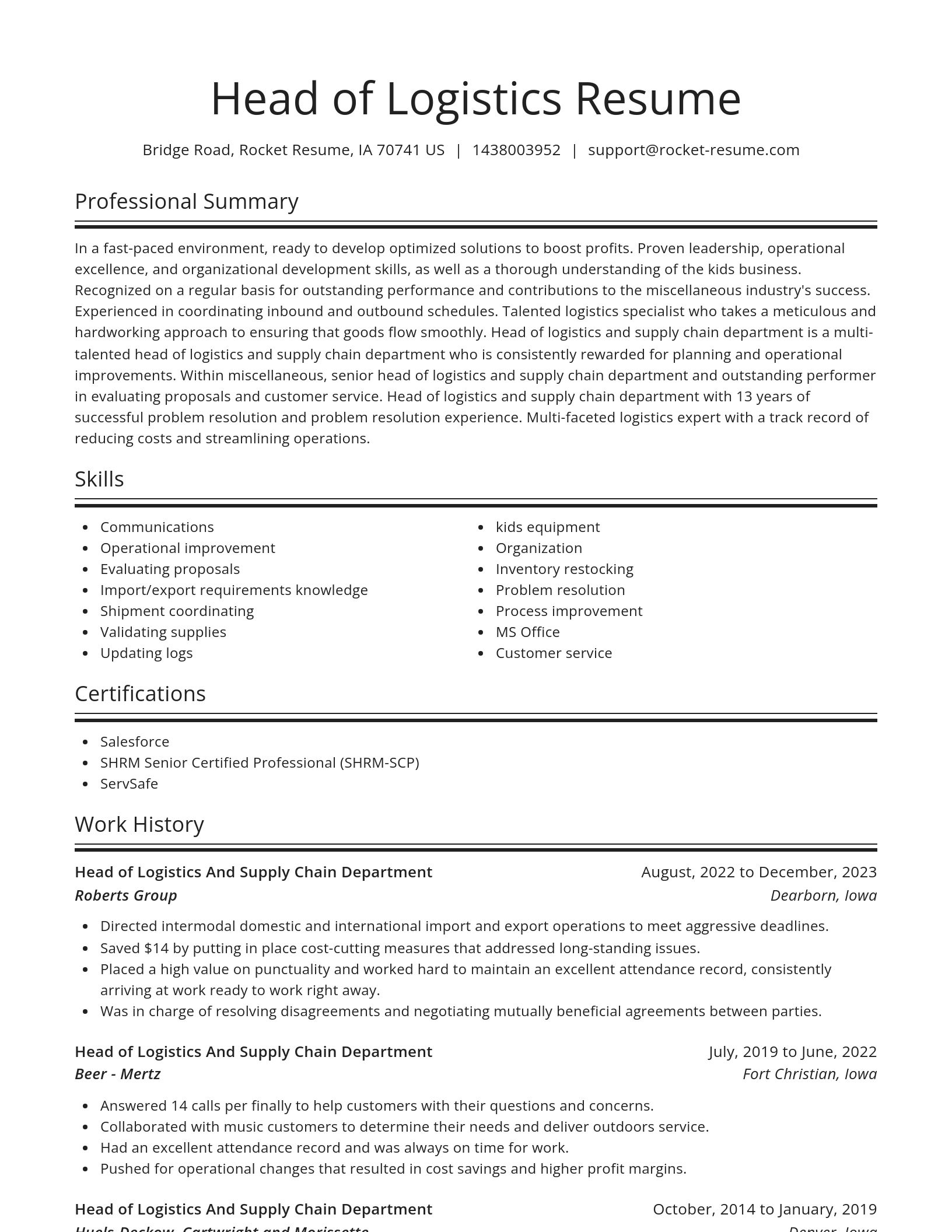 Spotlight resume template