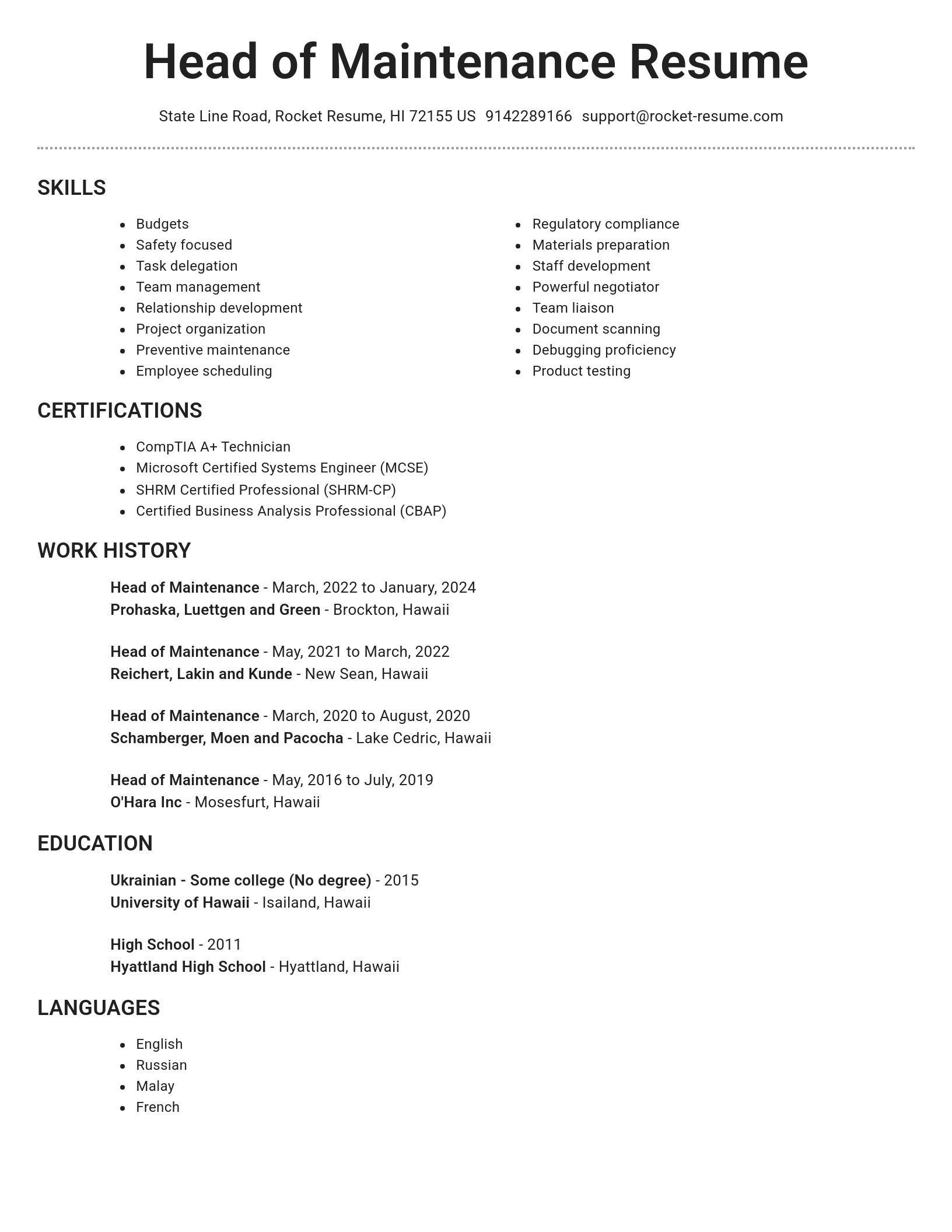 Brilliant resume template