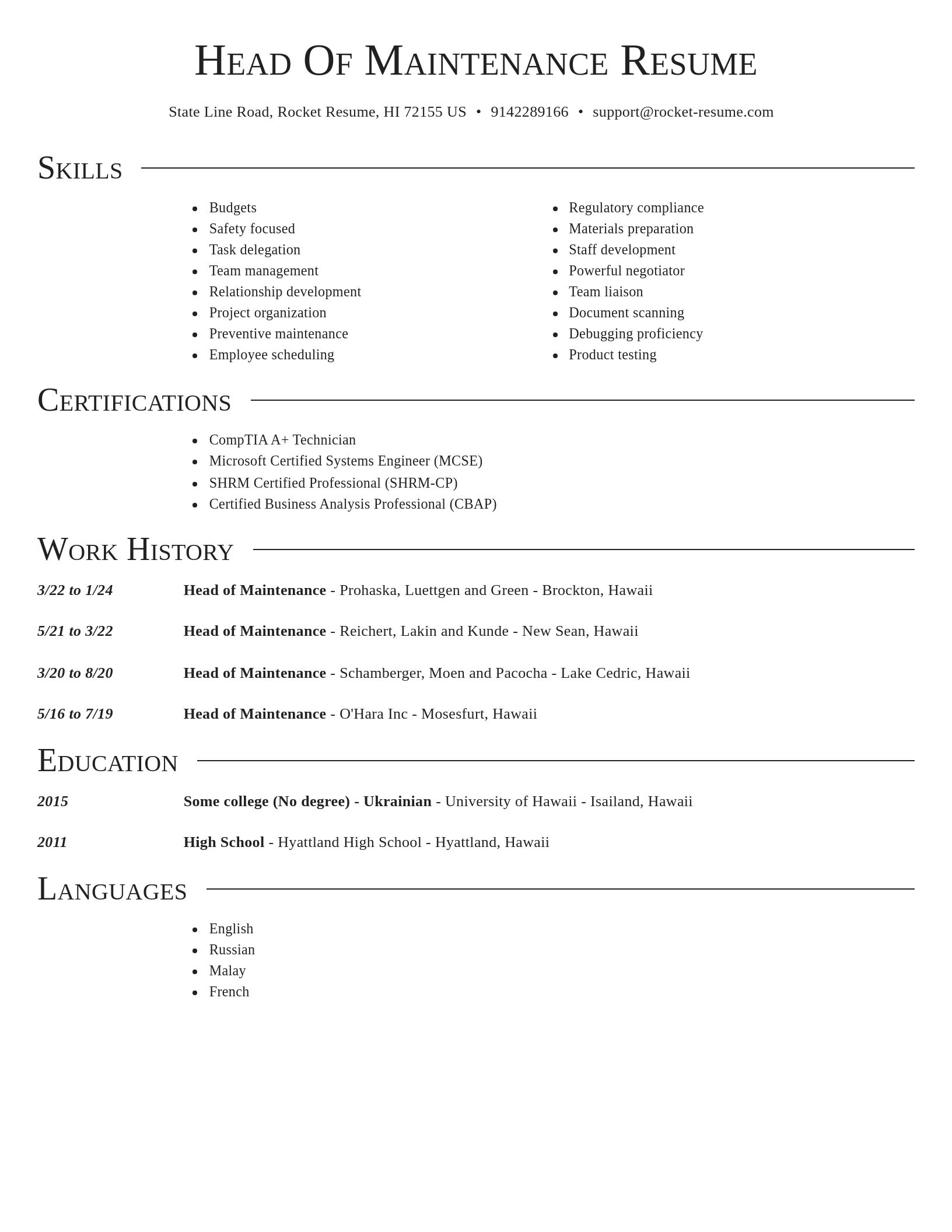 Director resume template