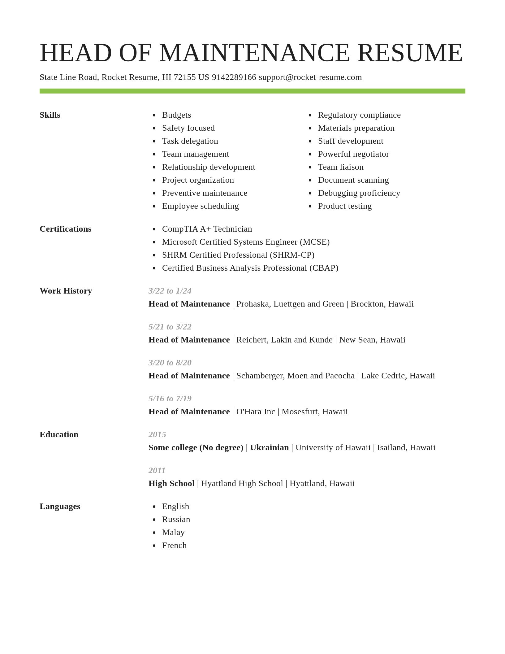 Smart resume template