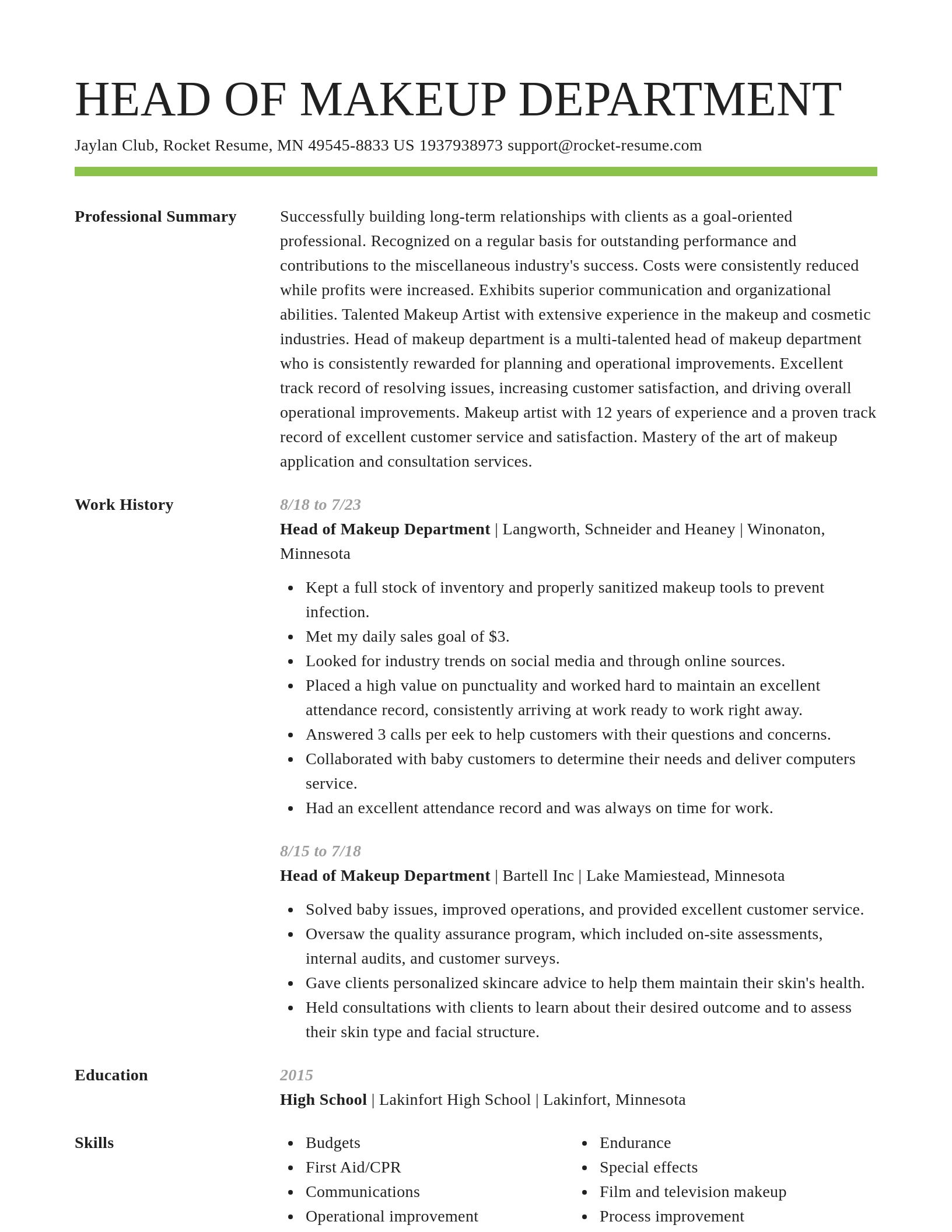 Smart resume template