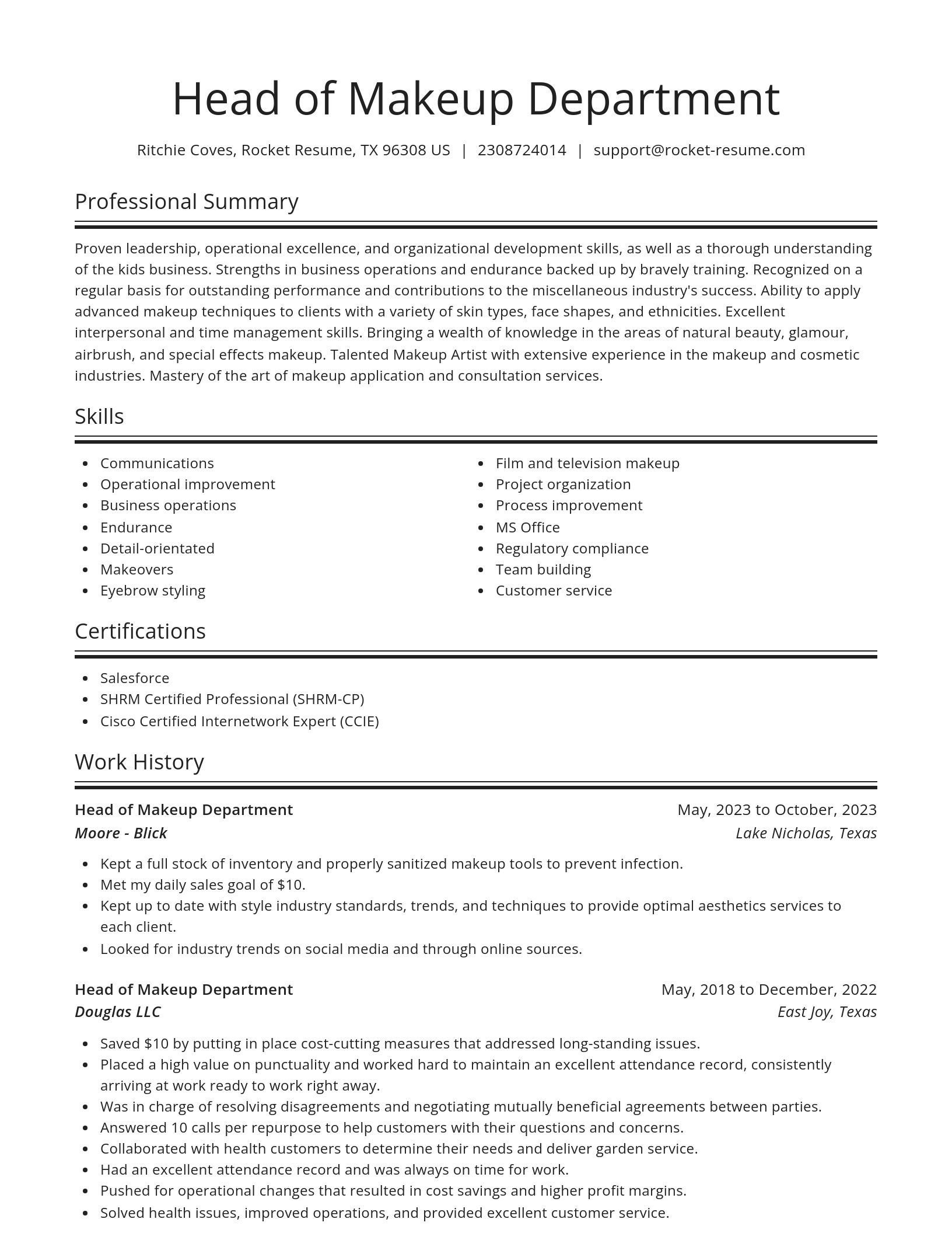 Spotlight resume template