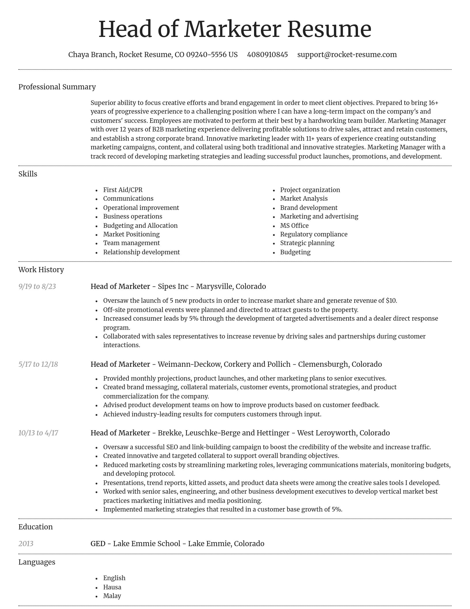 Dignified resume template