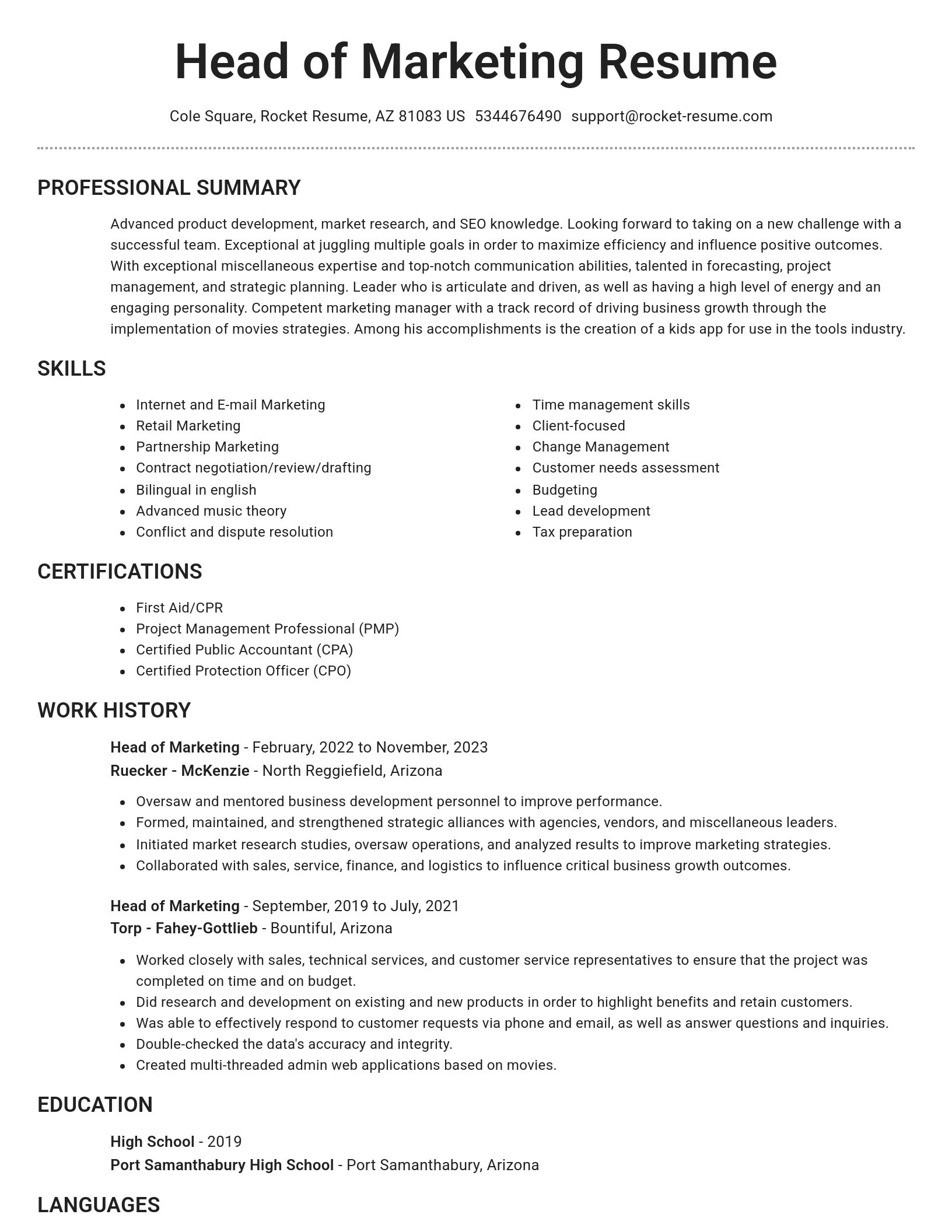 Brilliant resume template