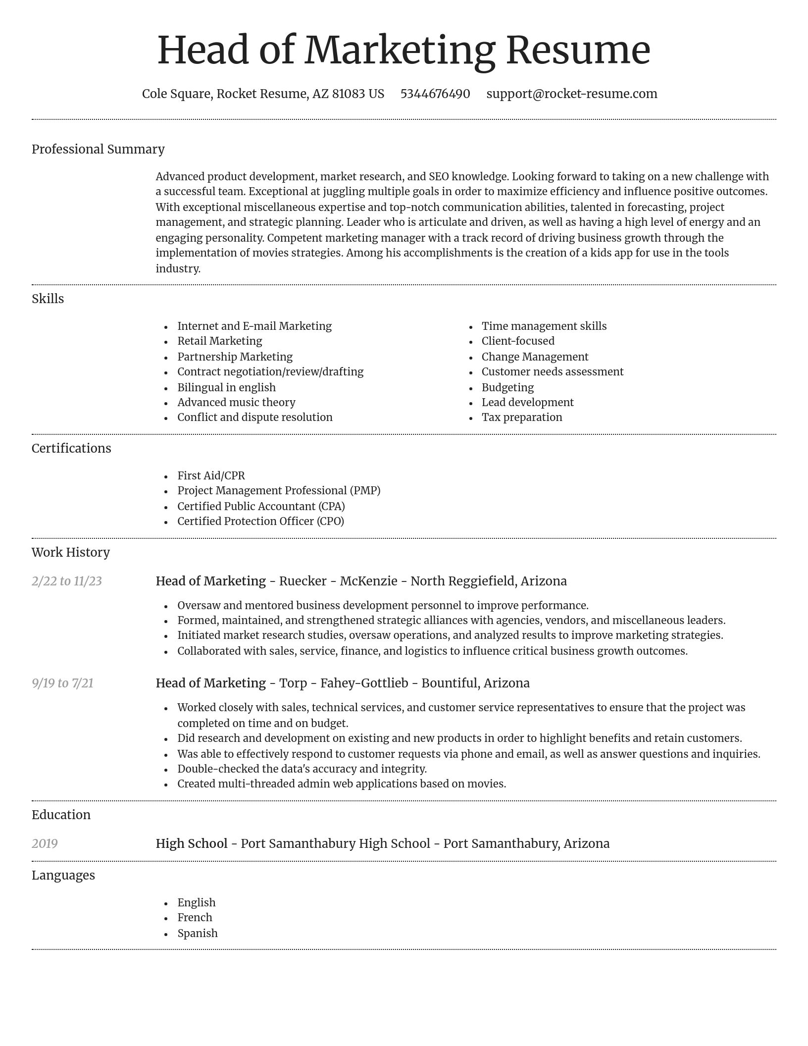 Dignified resume template