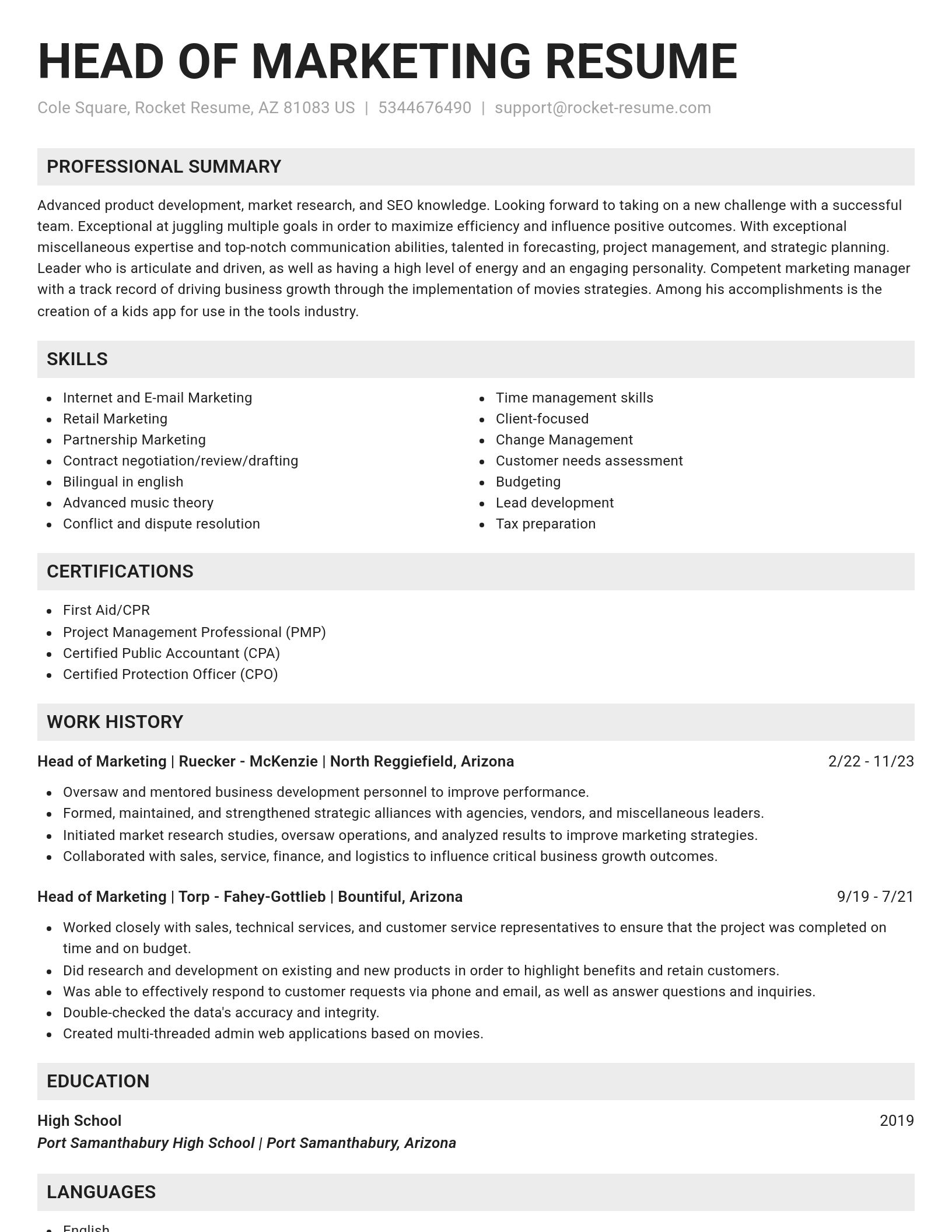 Genius resume template
