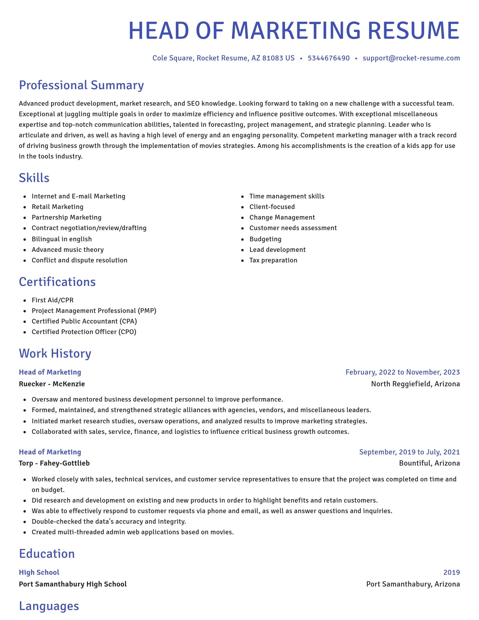 Novel resume template