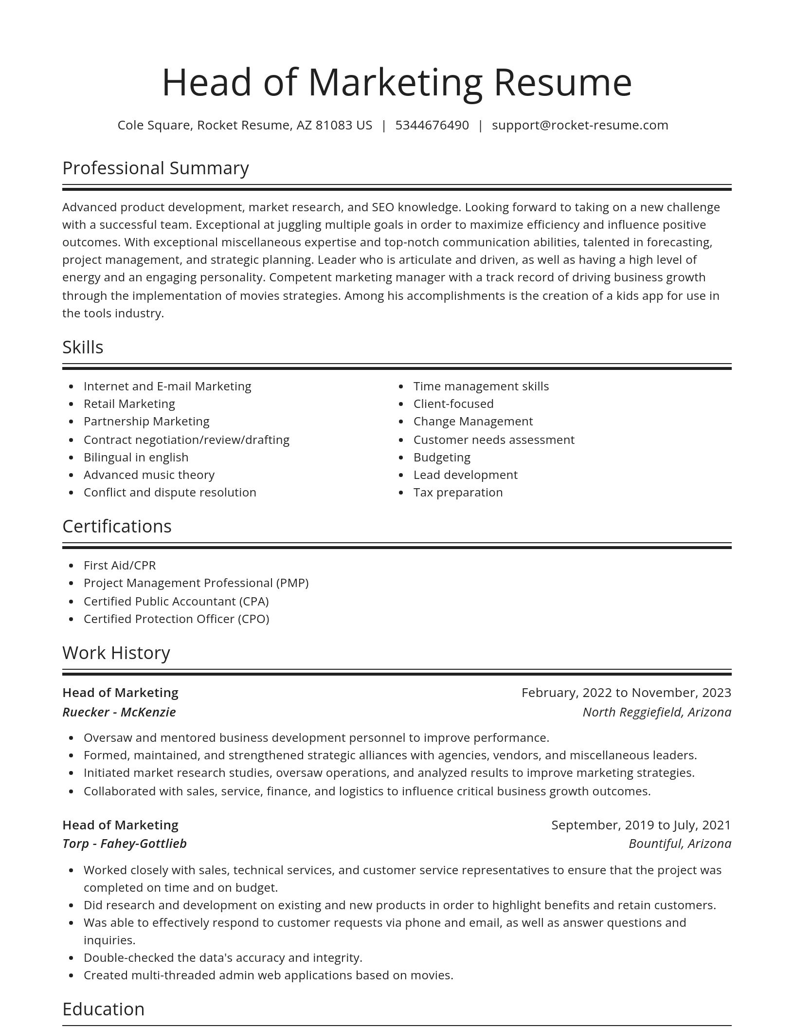 Spotlight resume template