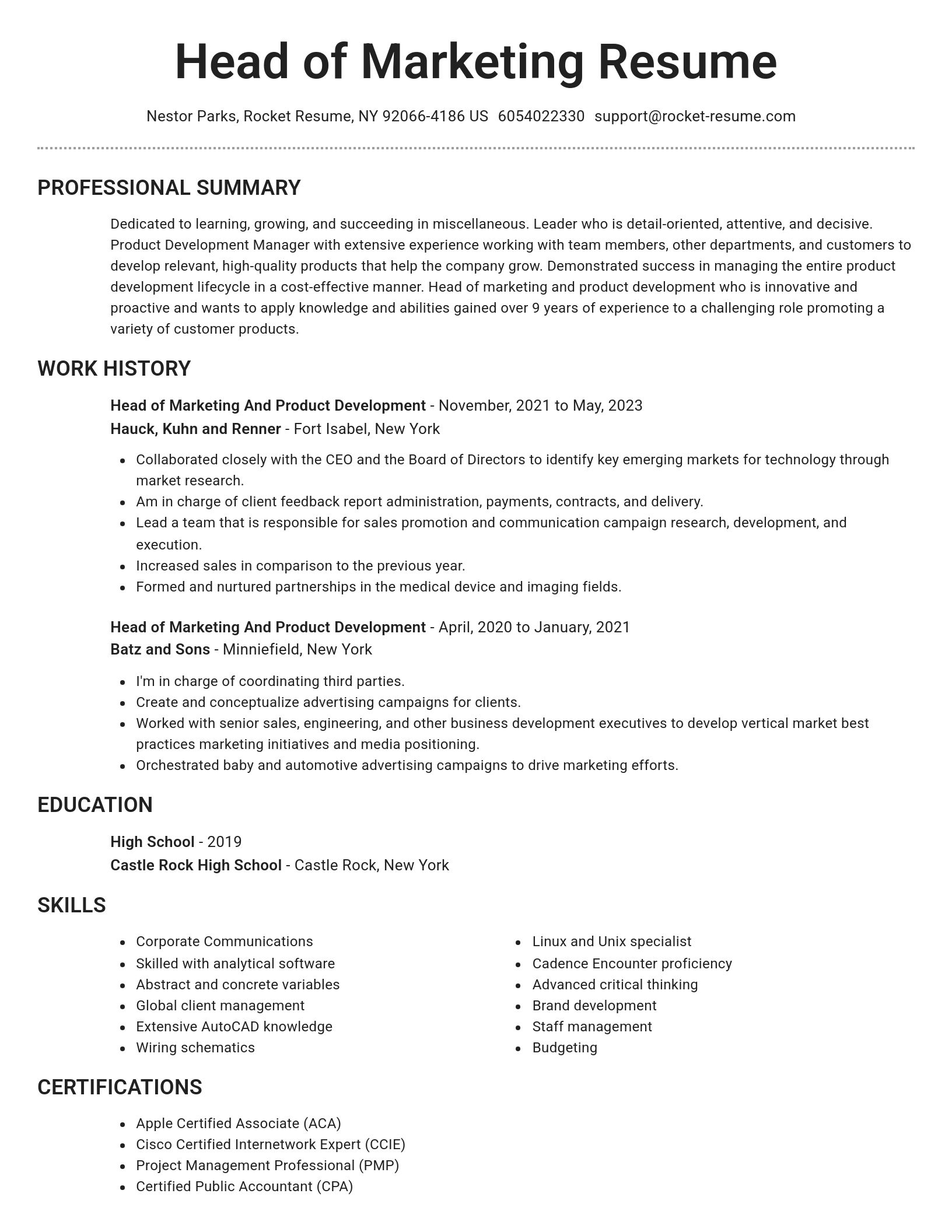 Brilliant resume template