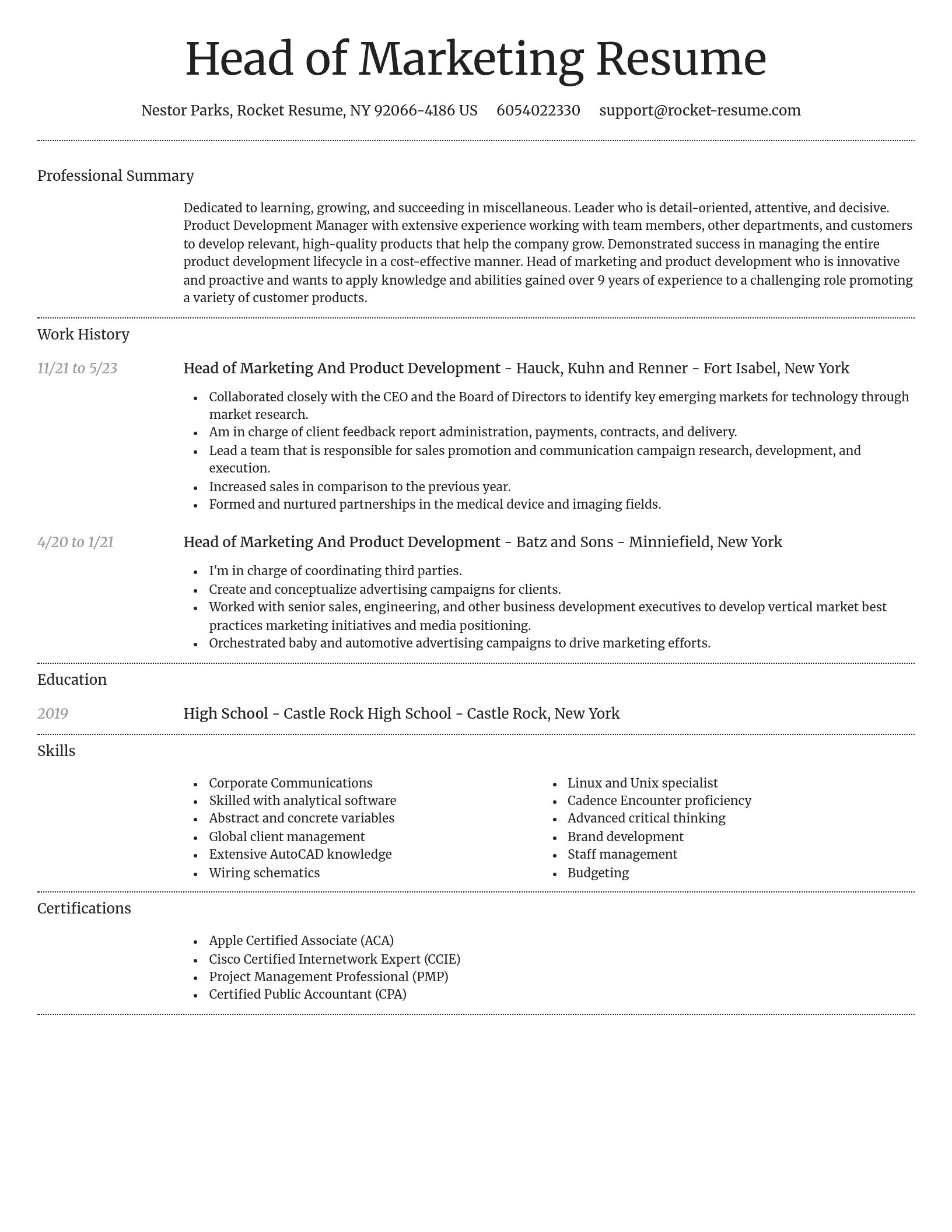 Dignified resume template