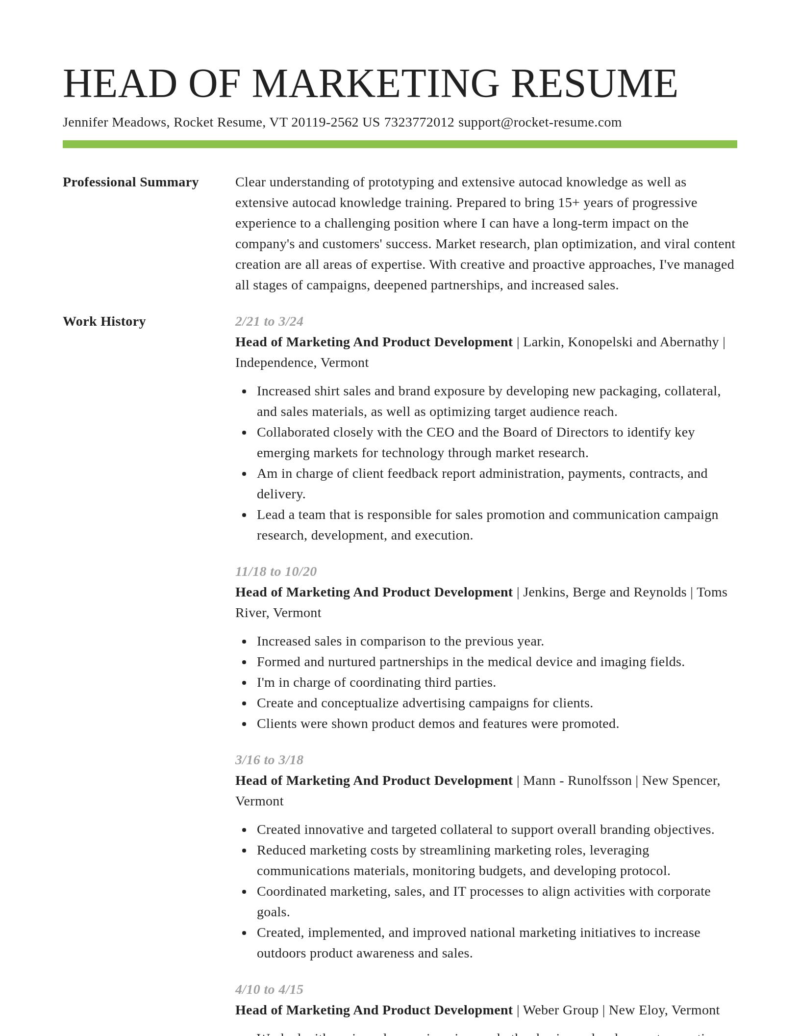 Smart resume template