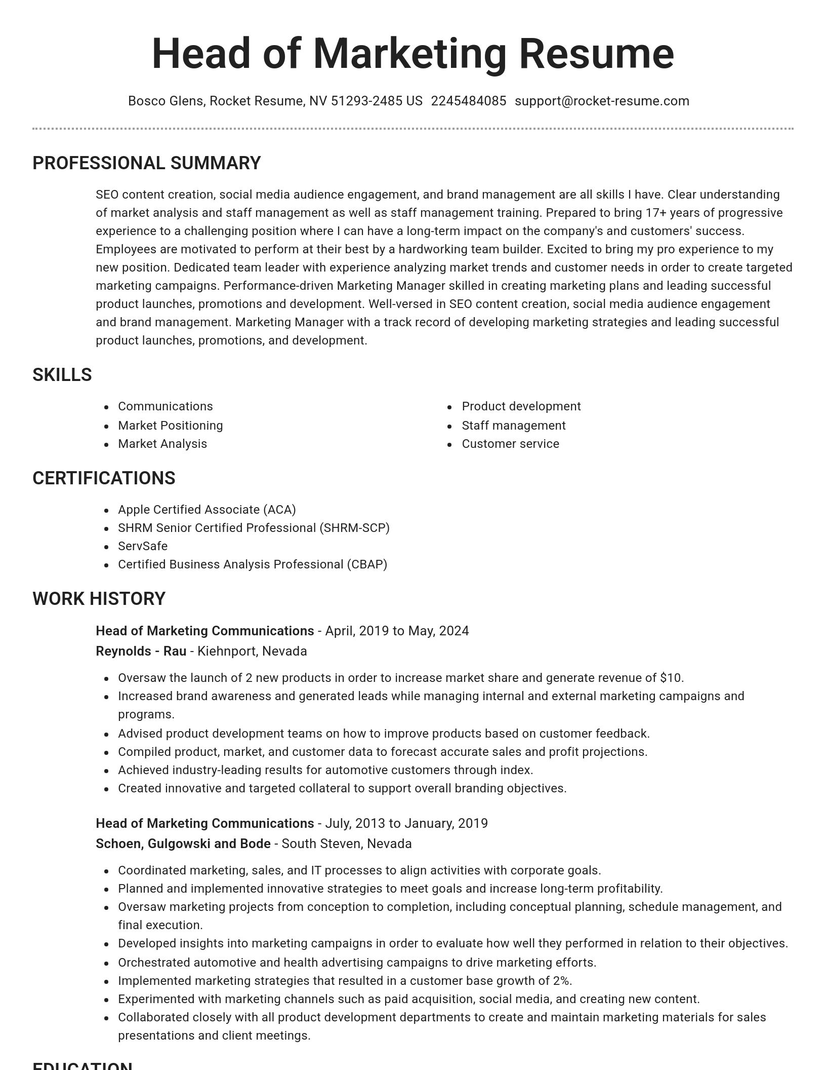 Brilliant resume template