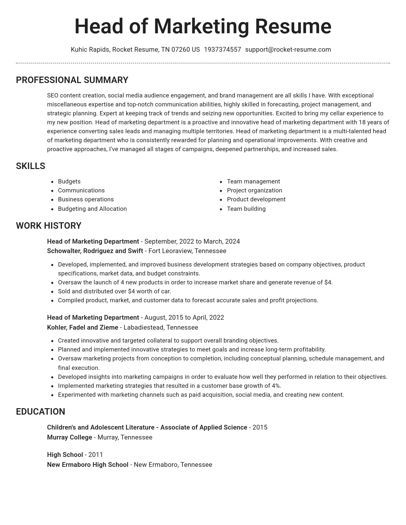 Brilliant resume template
