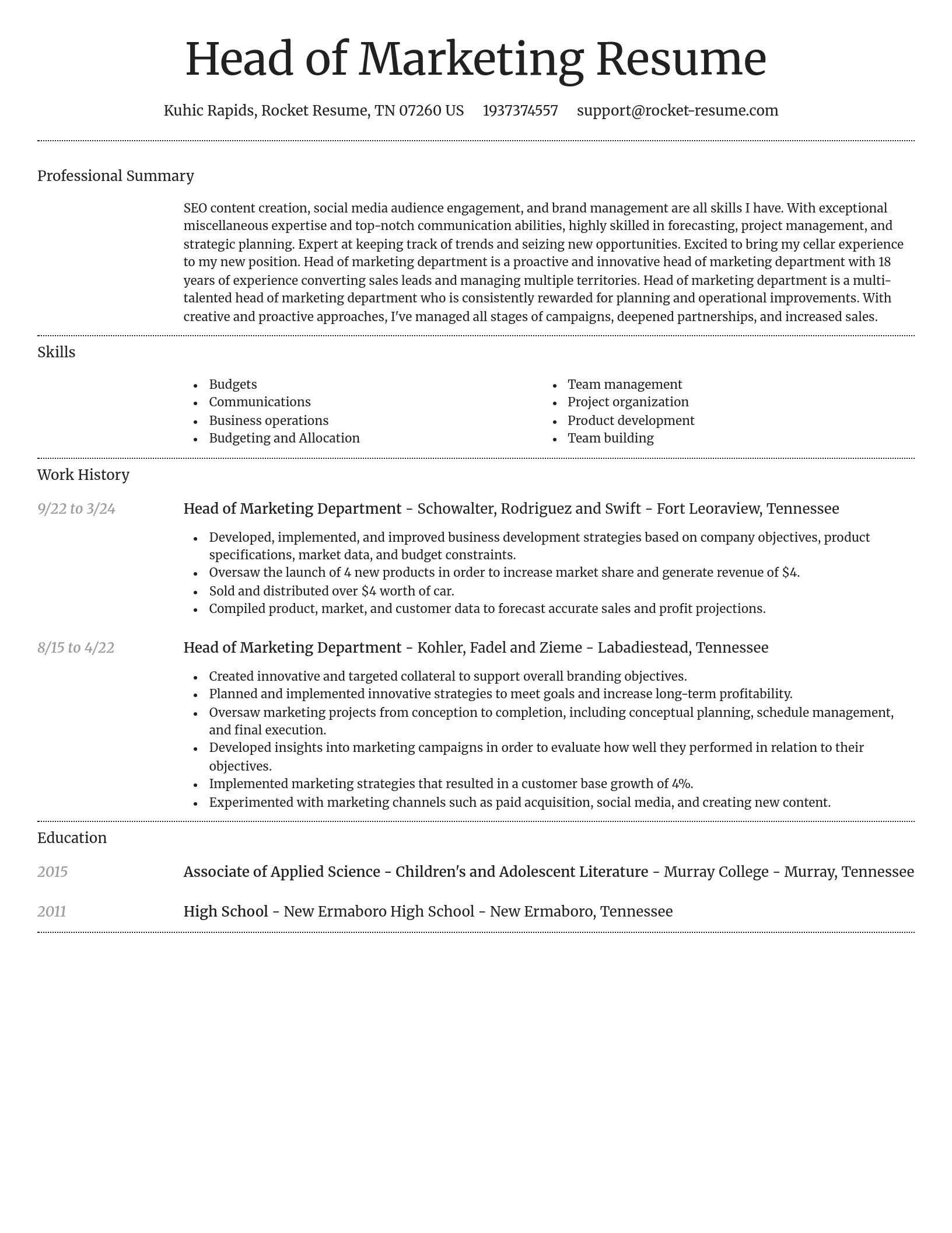 Dignified resume template