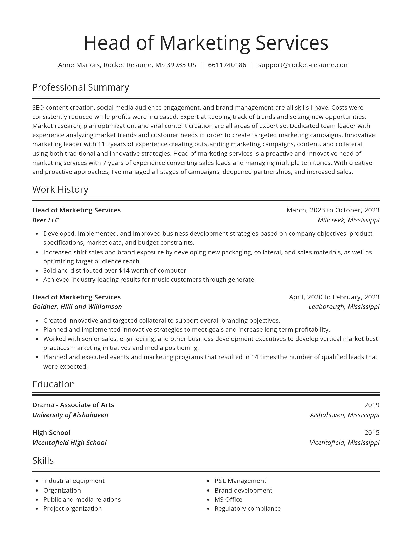 Spotlight resume template