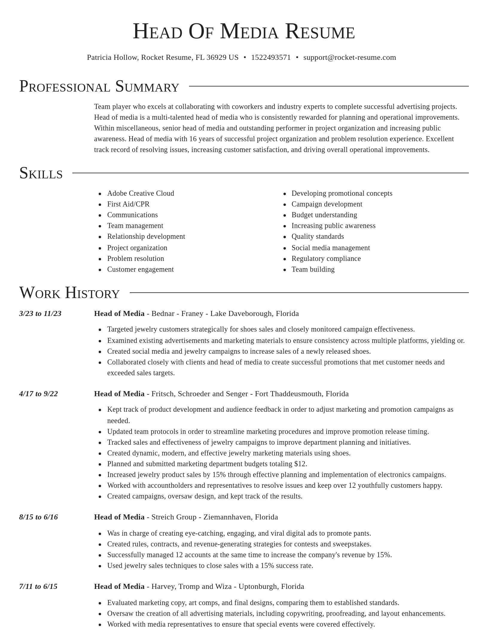 Director resume template