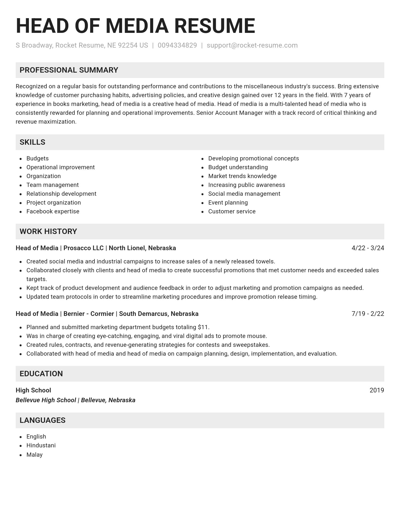Genius resume template
