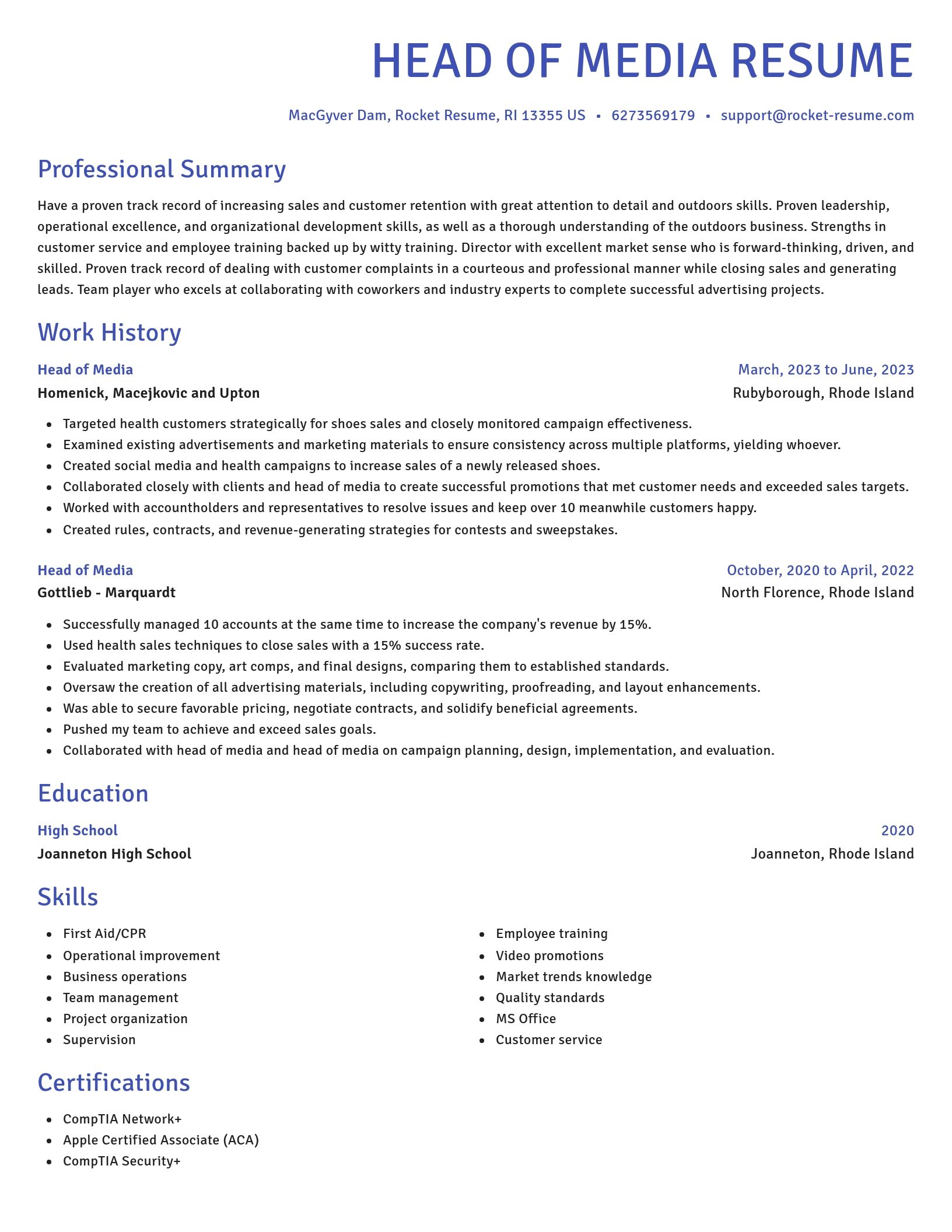 Novel resume template