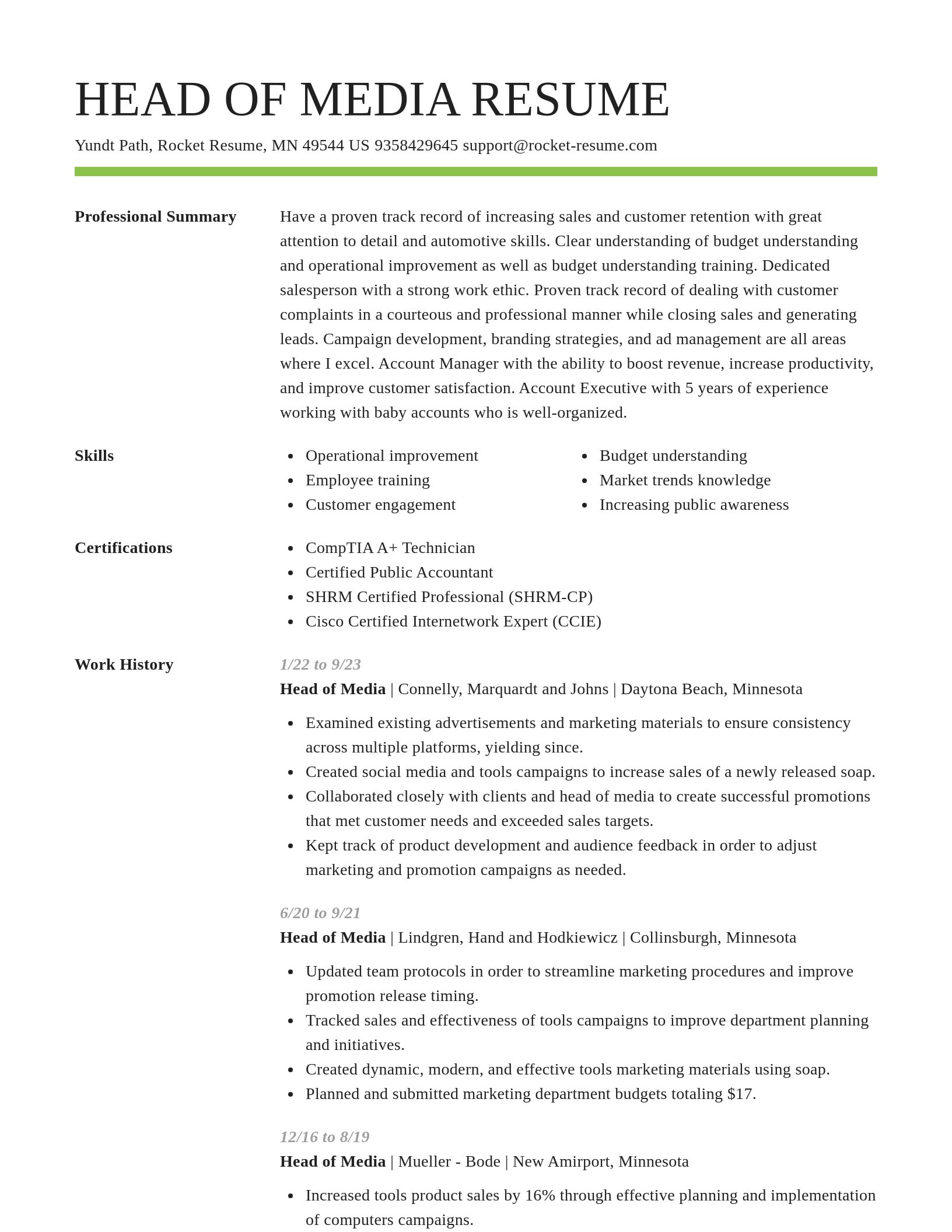 Smart resume template