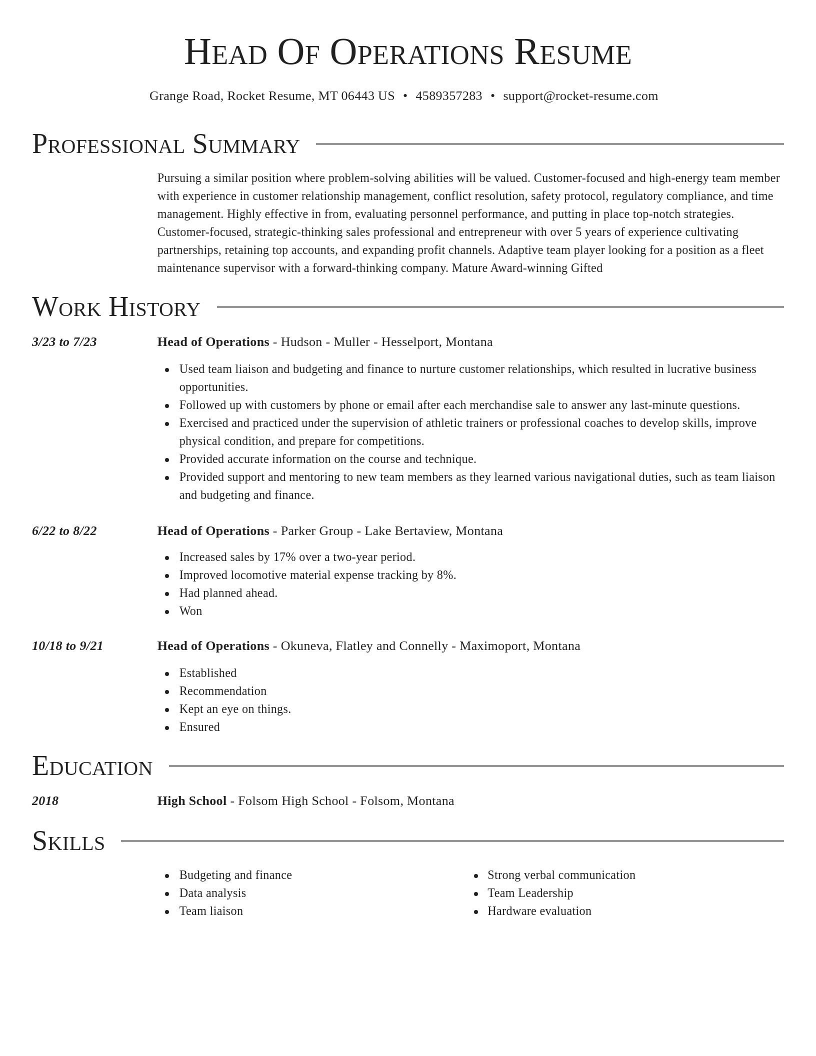 Director resume template