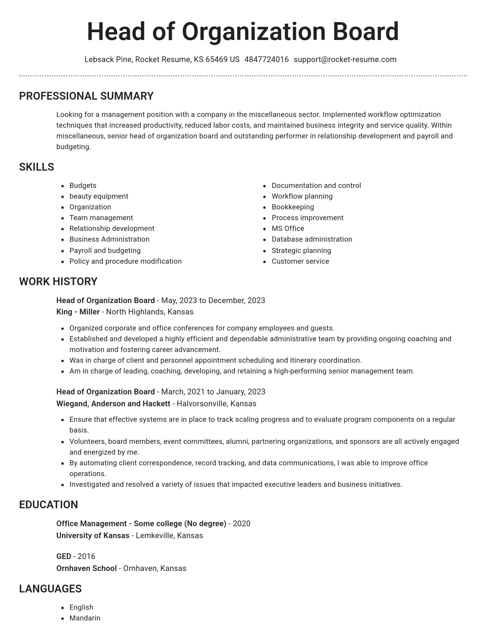 Brilliant resume template