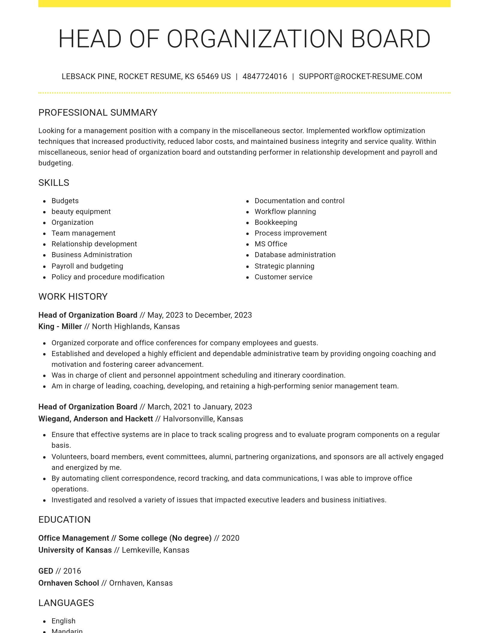 Grand resume template
