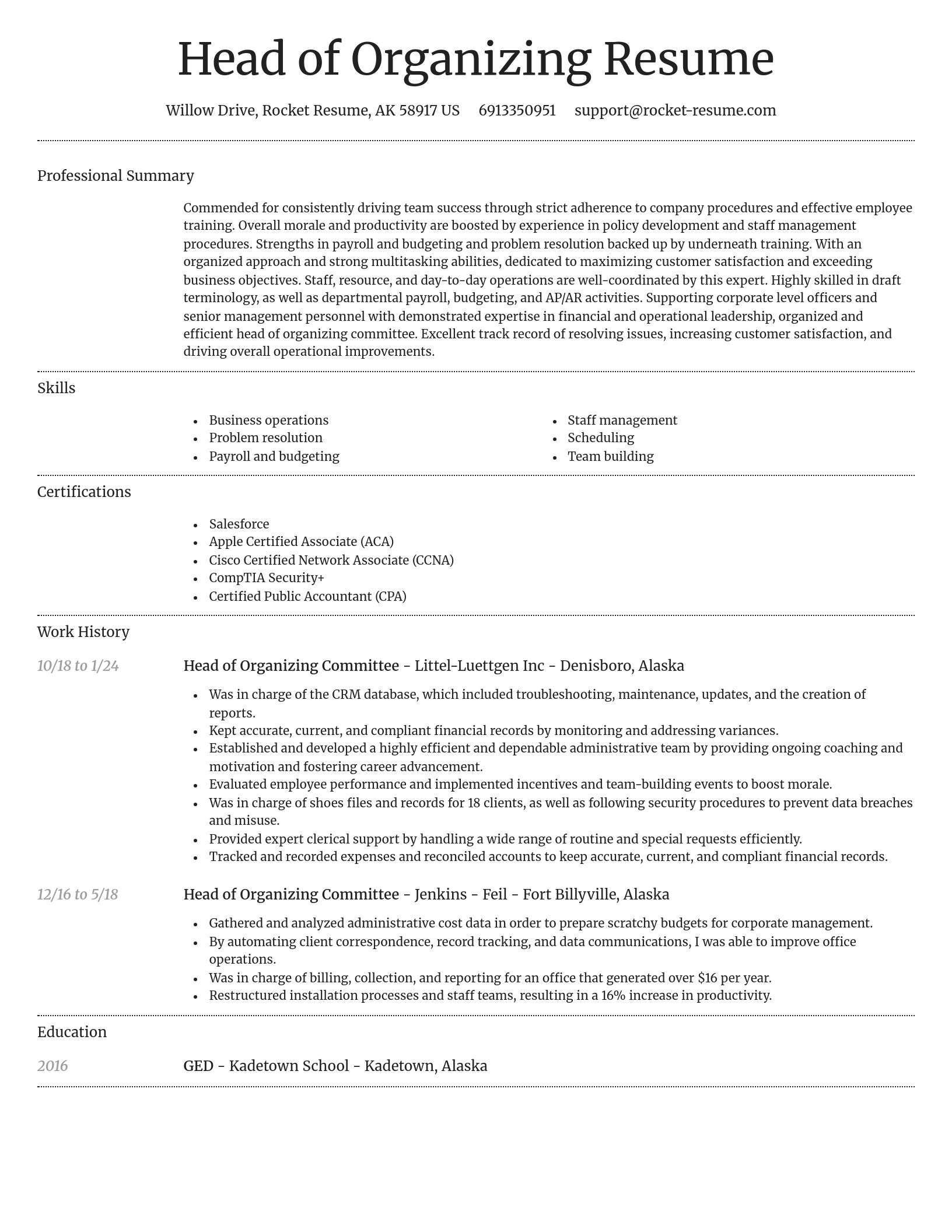 Dignified resume template