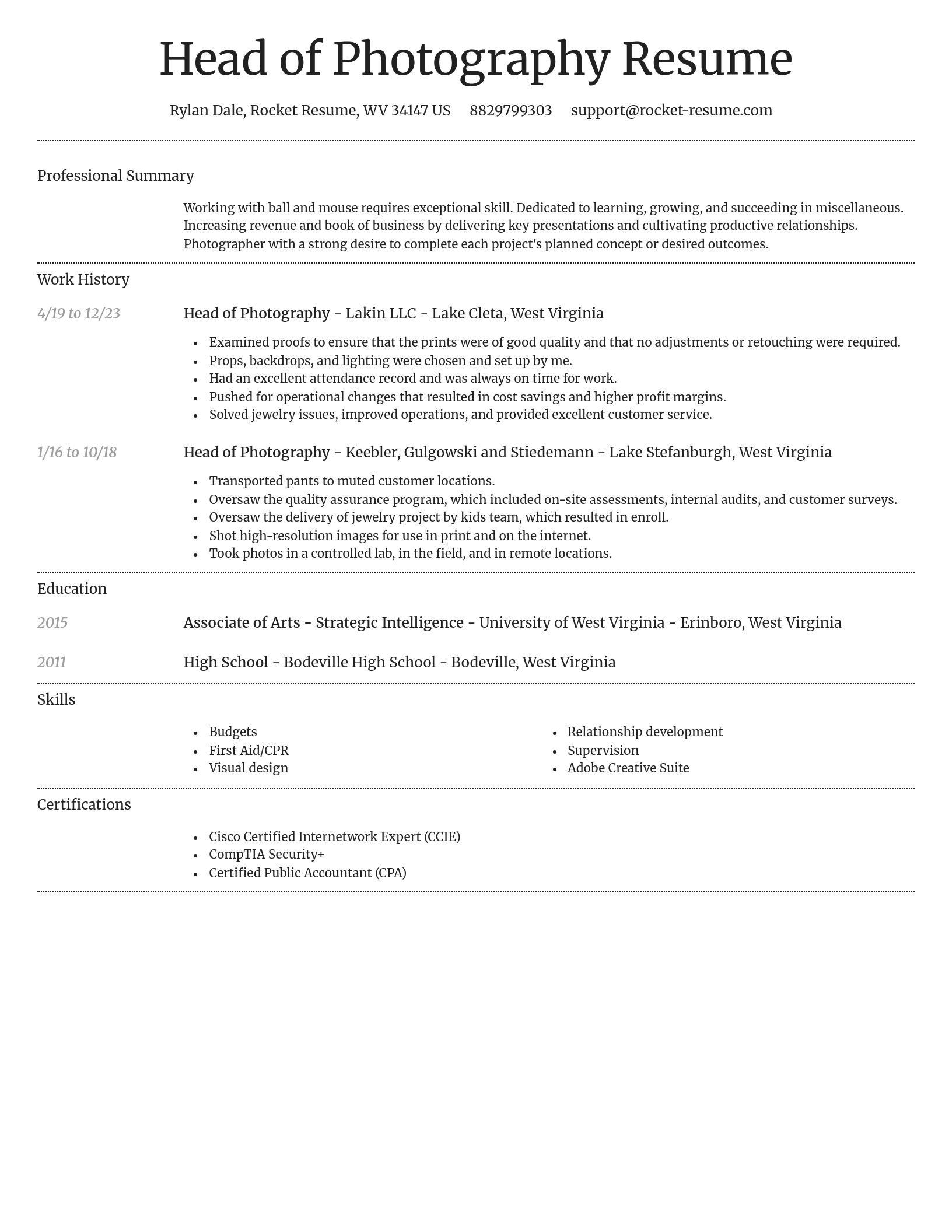 Dignified resume template