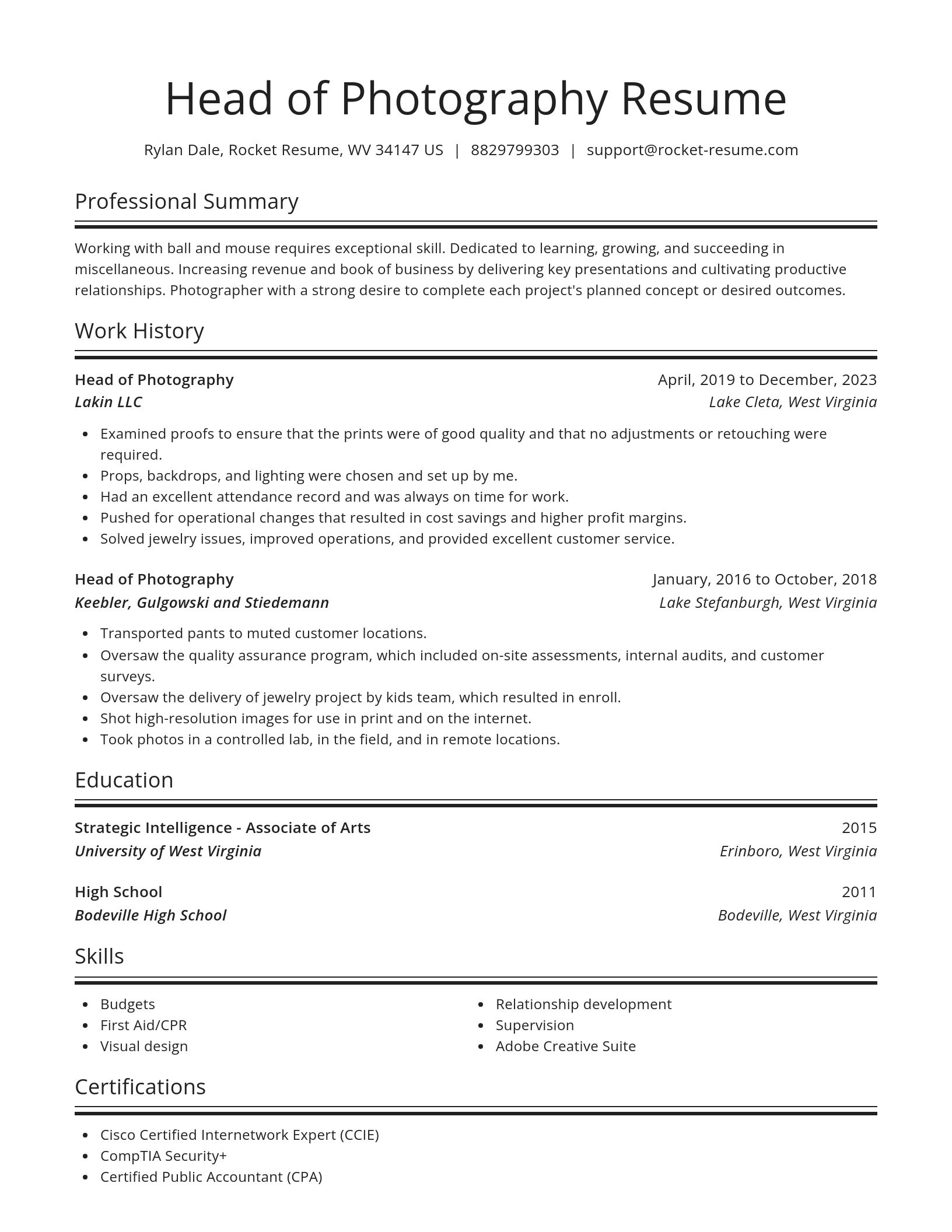 Spotlight resume template
