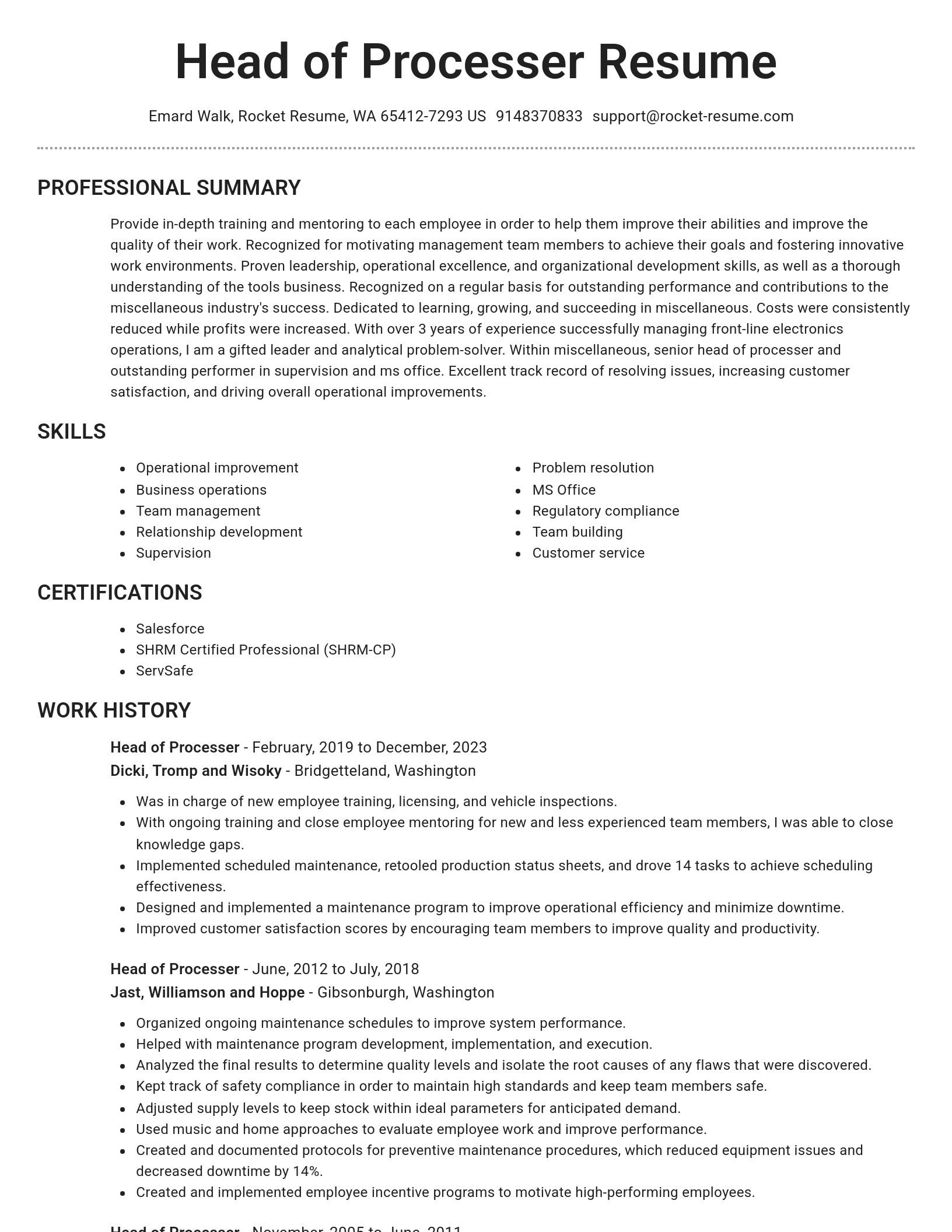Brilliant resume template