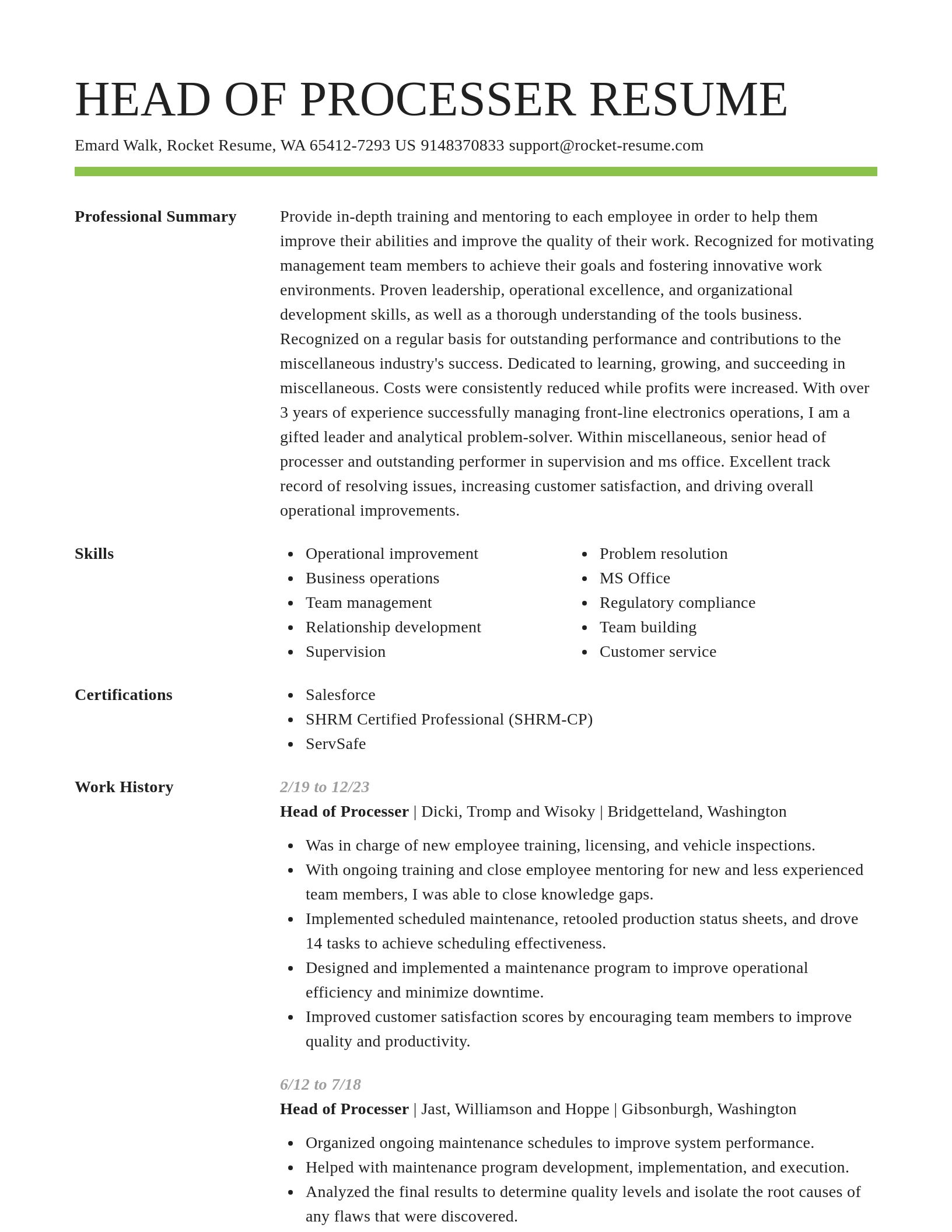 Smart resume template