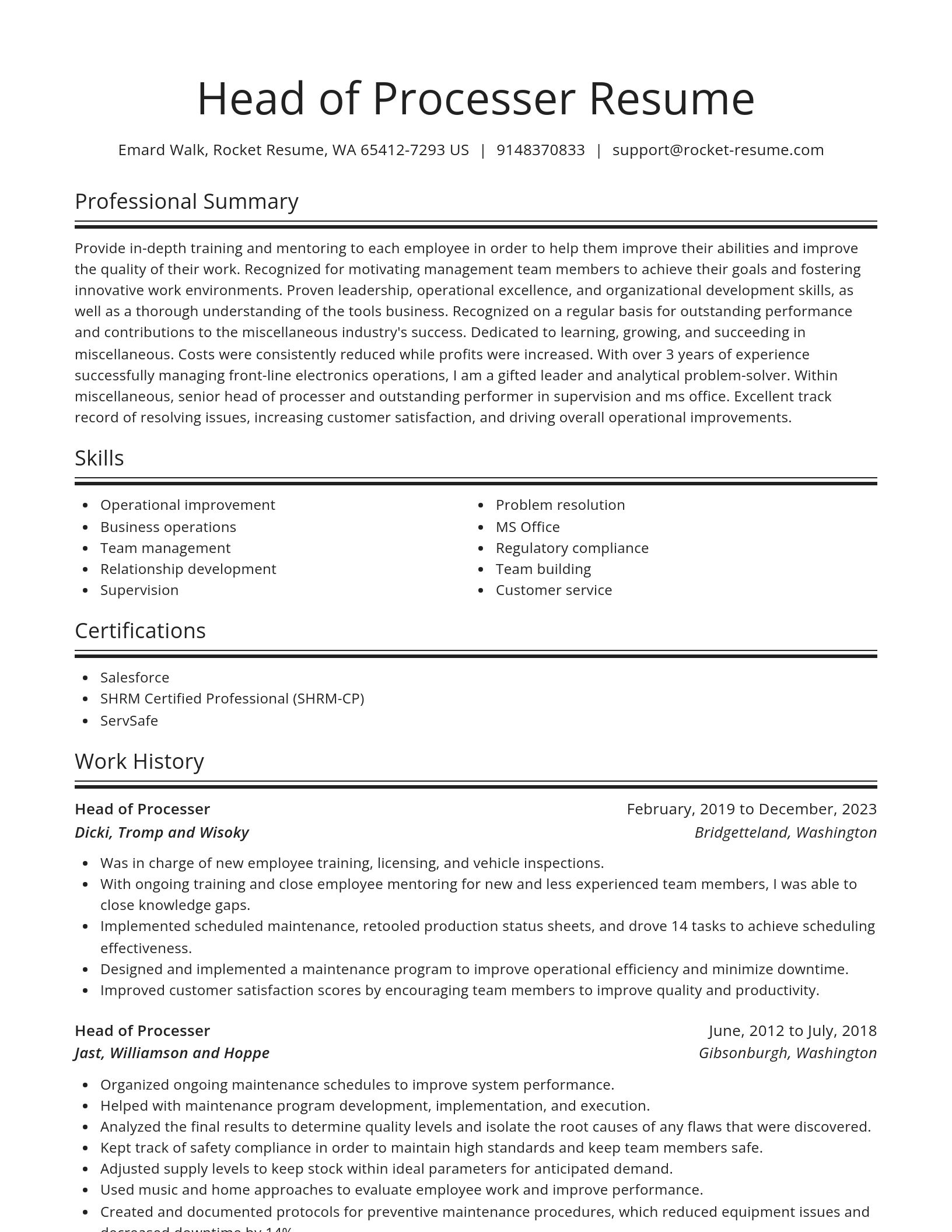 Spotlight resume template
