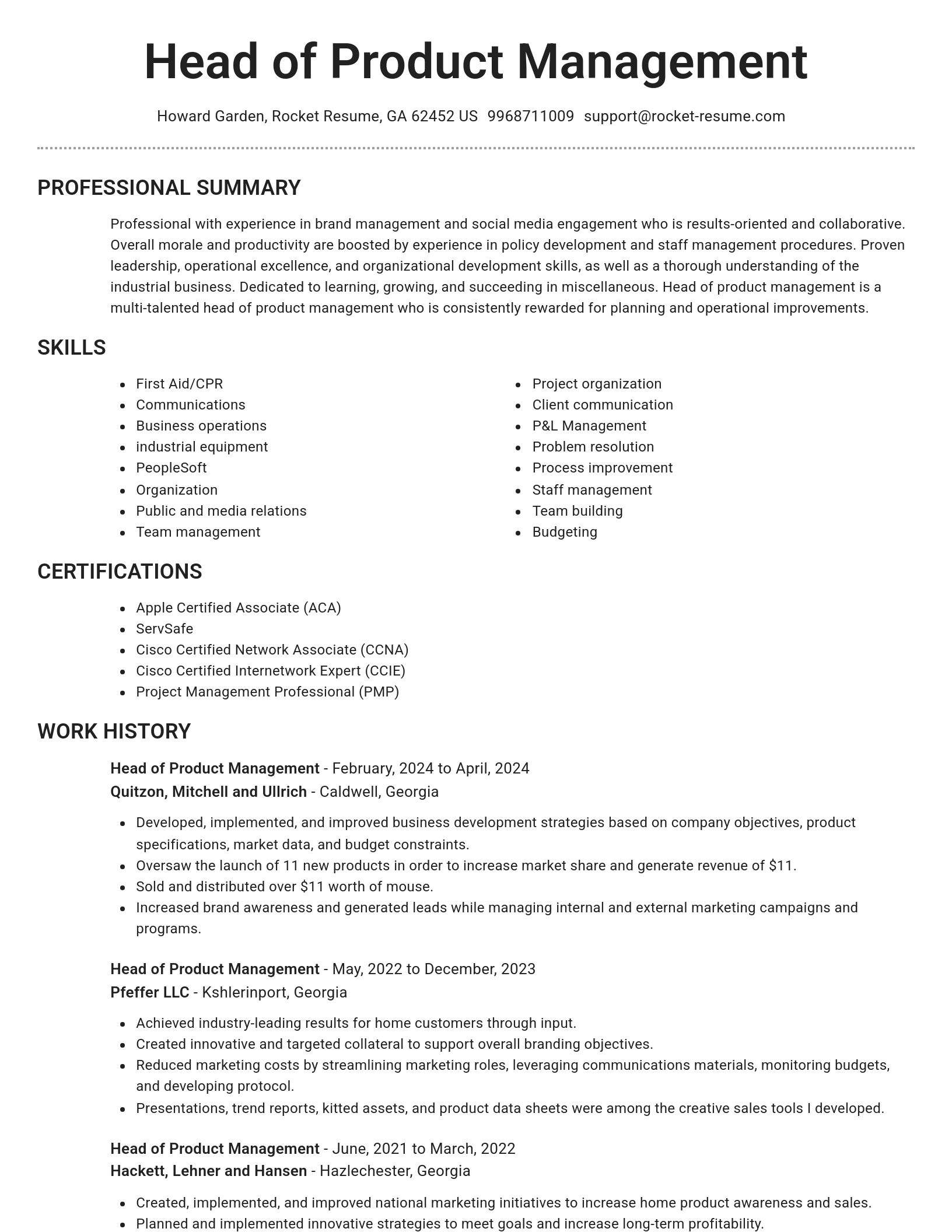 Brilliant resume template