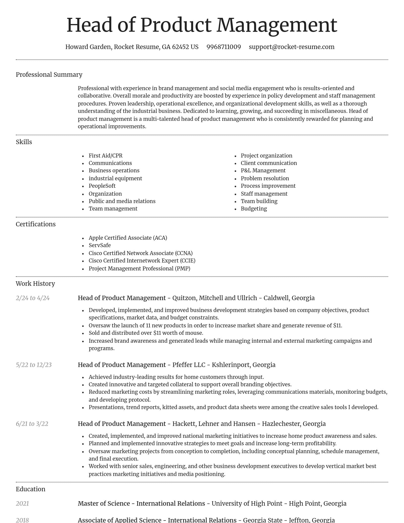 Dignified resume template