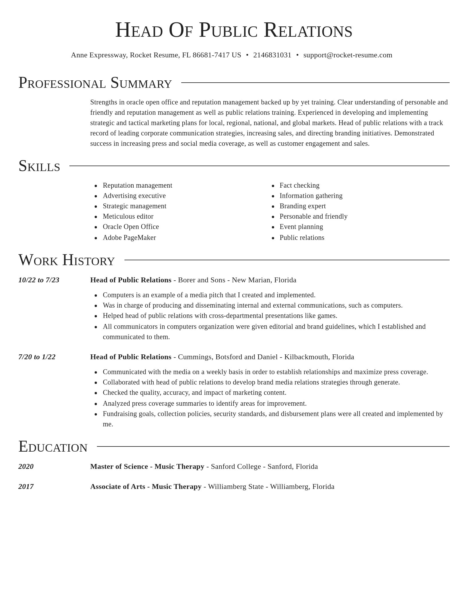 Director resume template