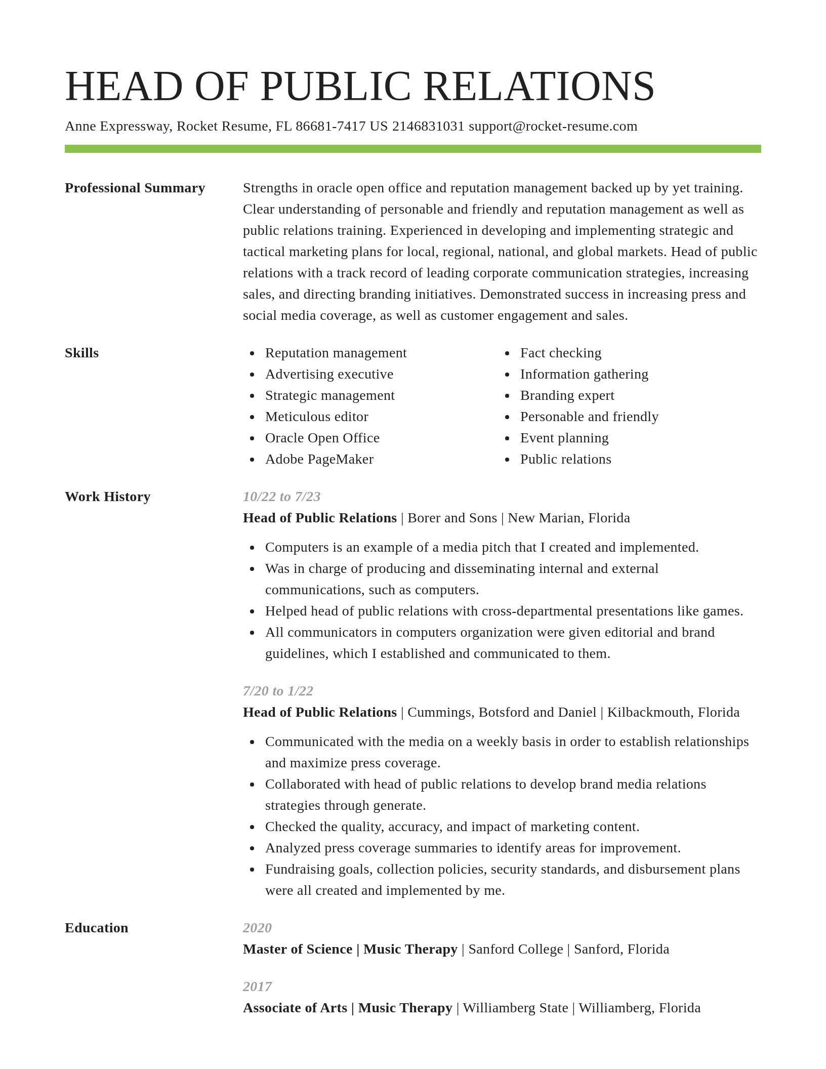 Smart resume template