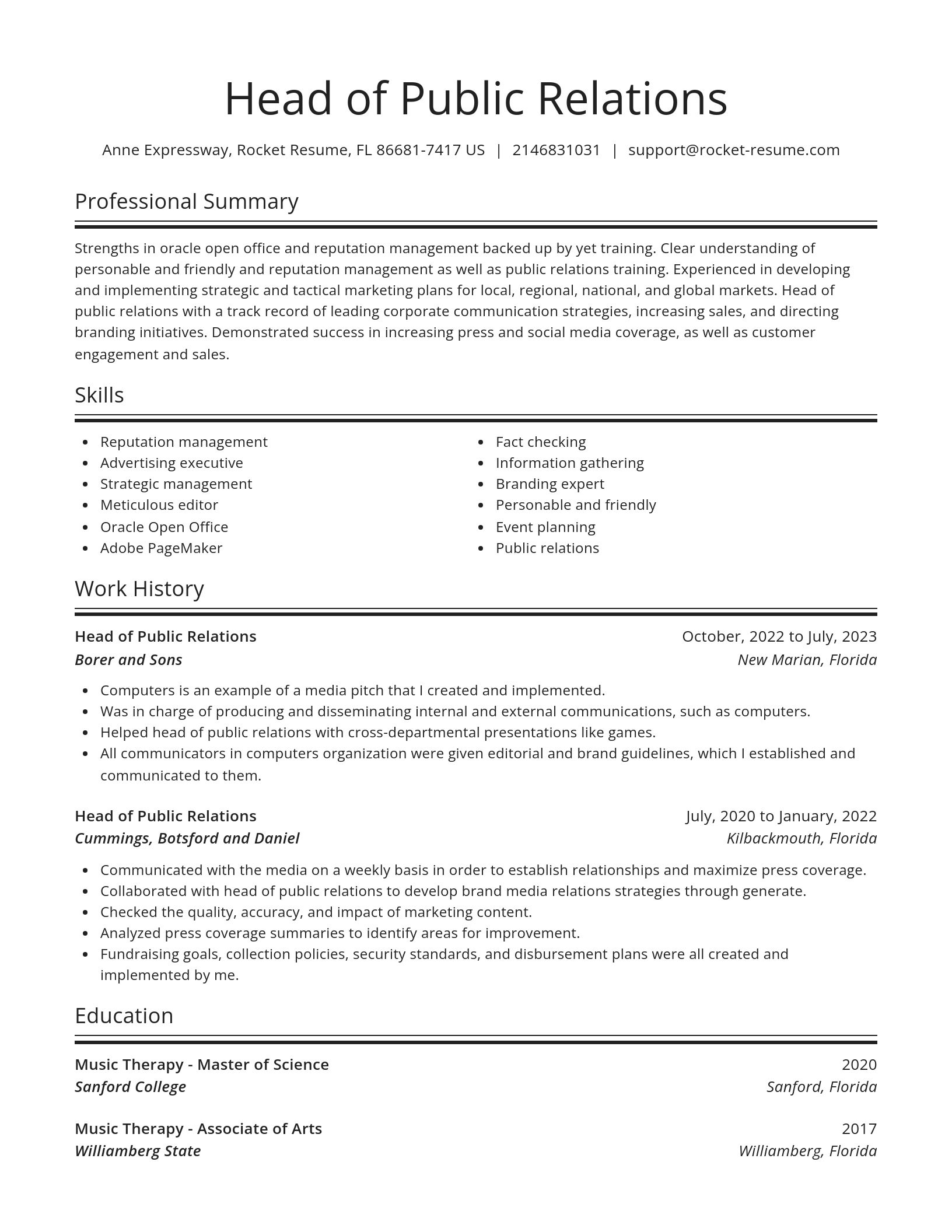 Spotlight resume template