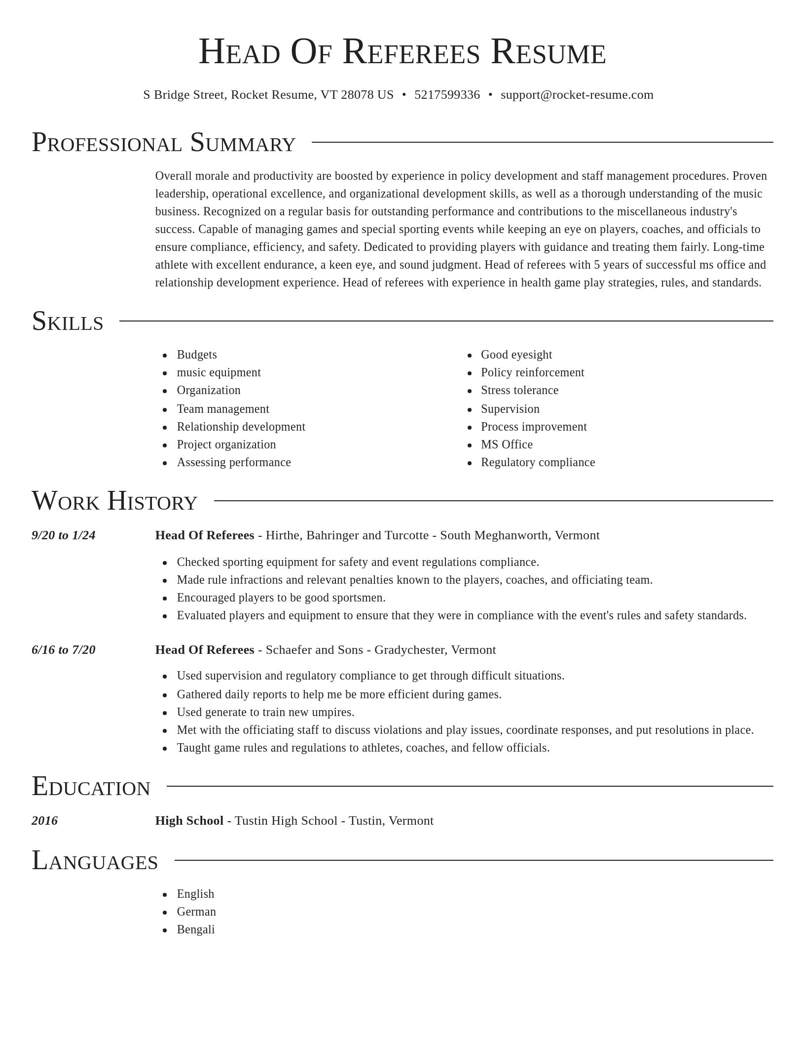 Director resume template