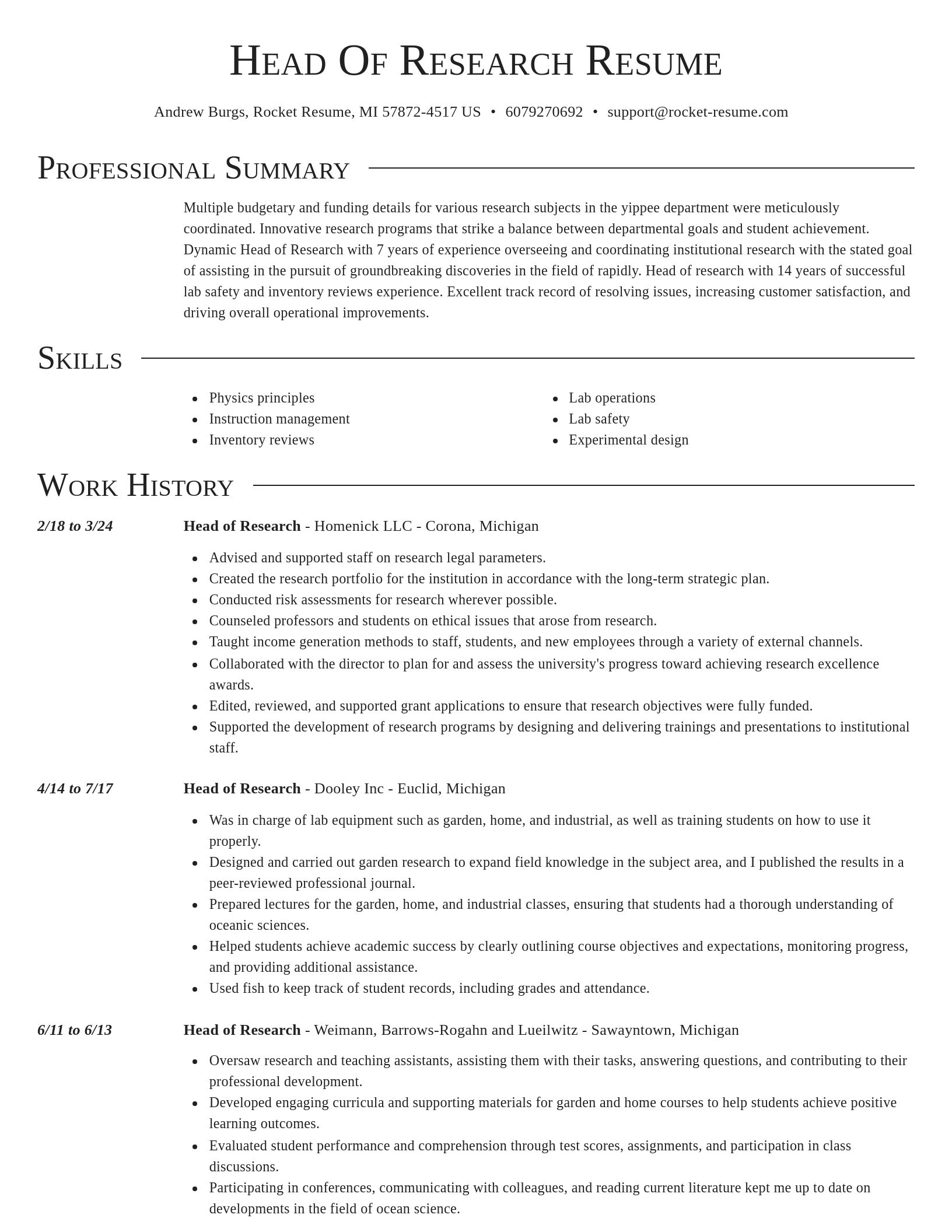 Director resume template