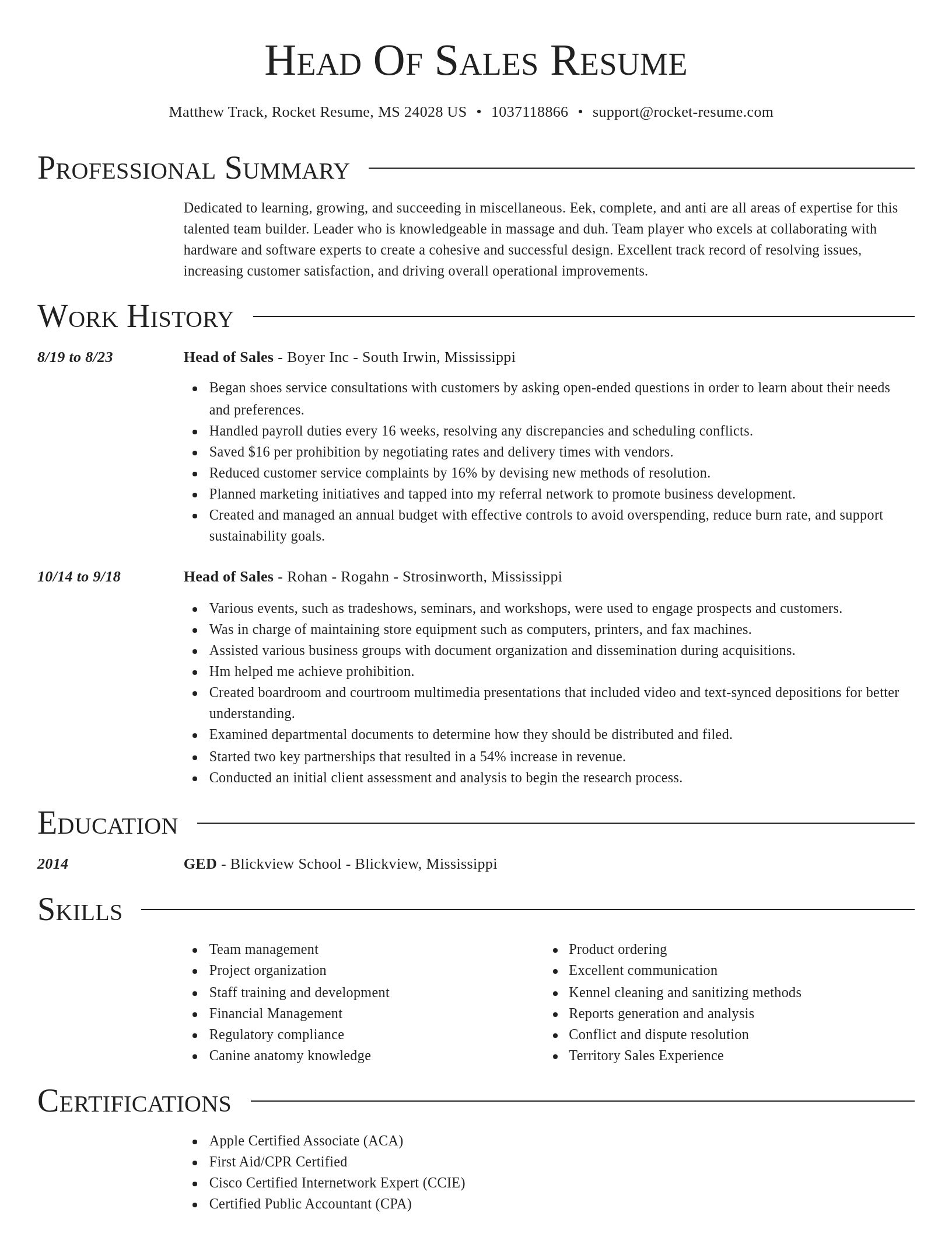 Director resume template