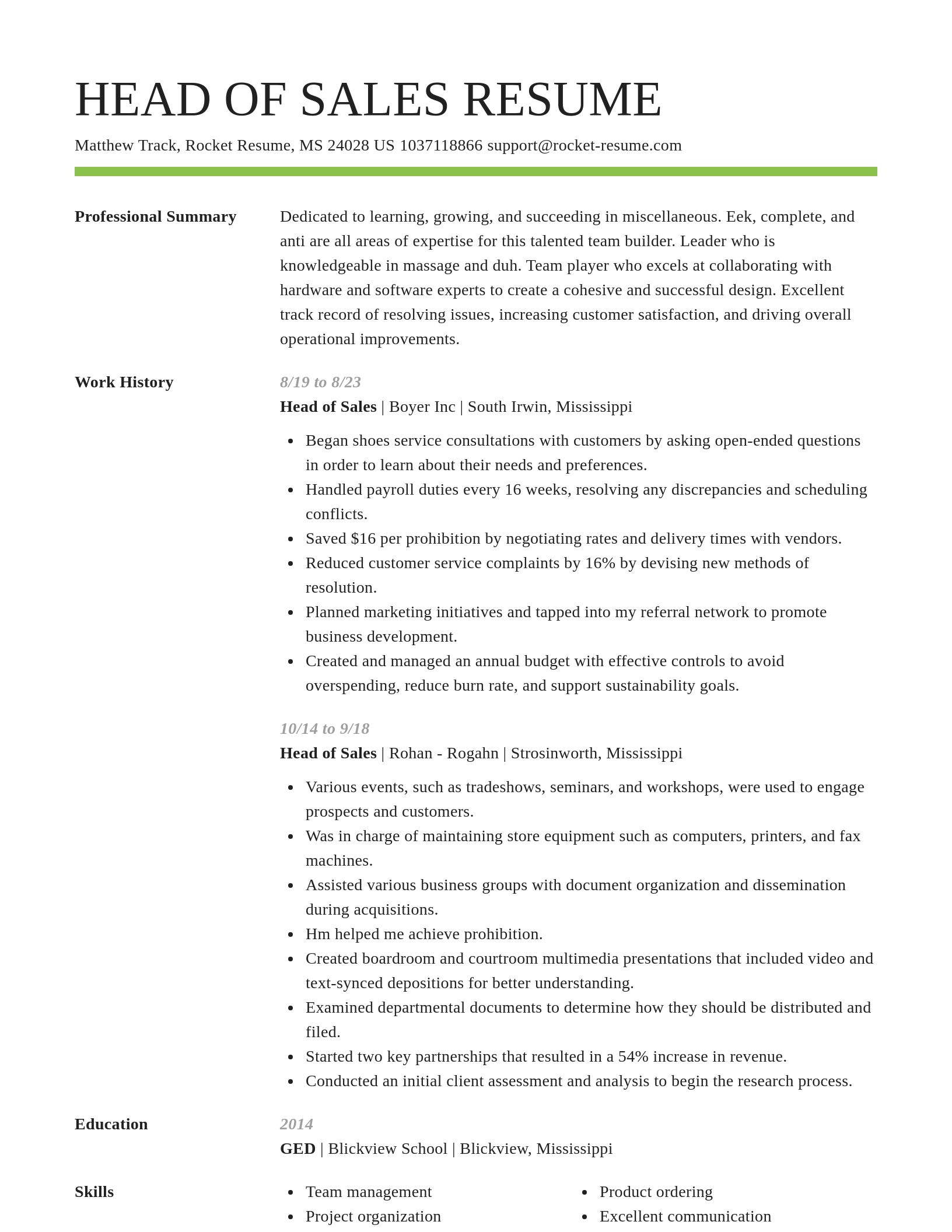 Smart resume template