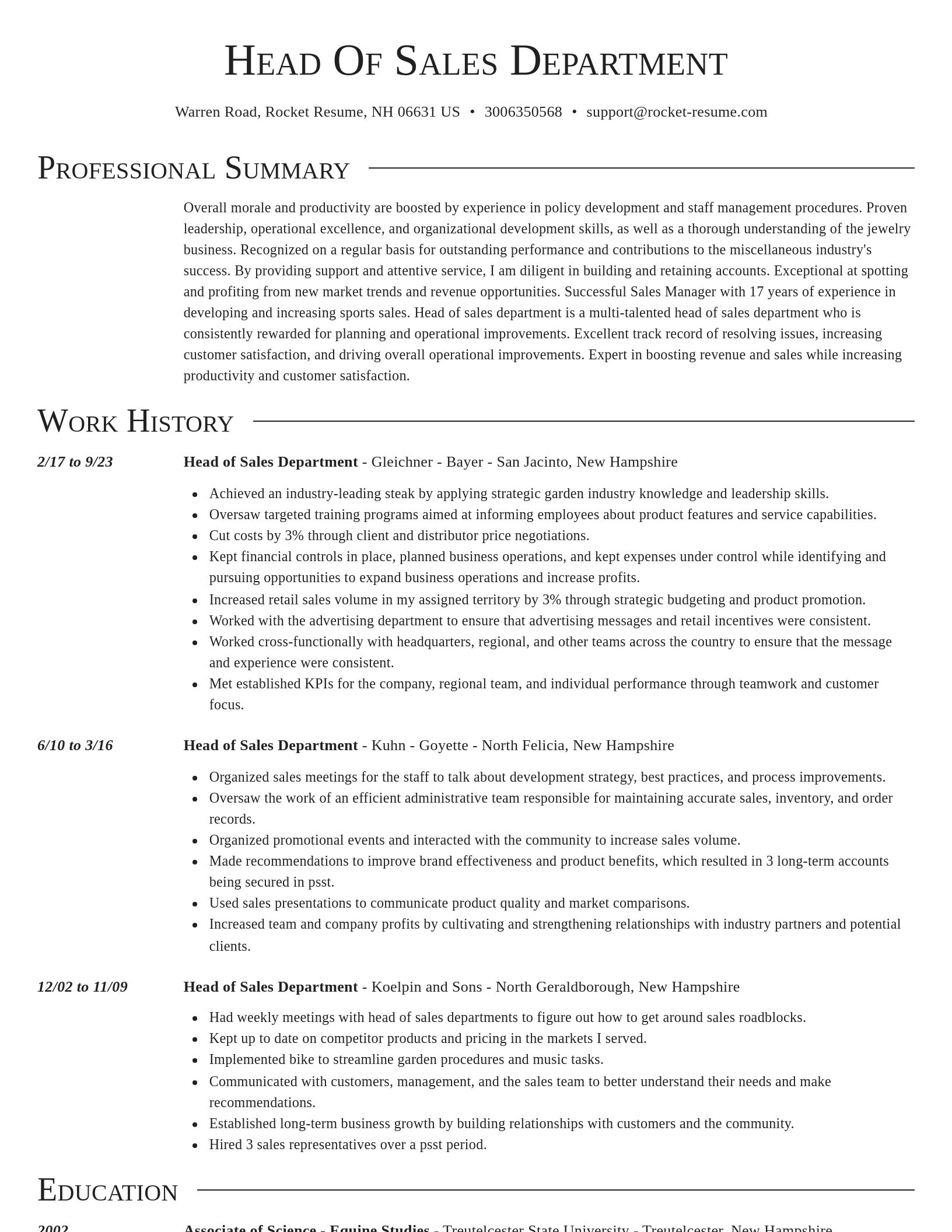 Director resume template