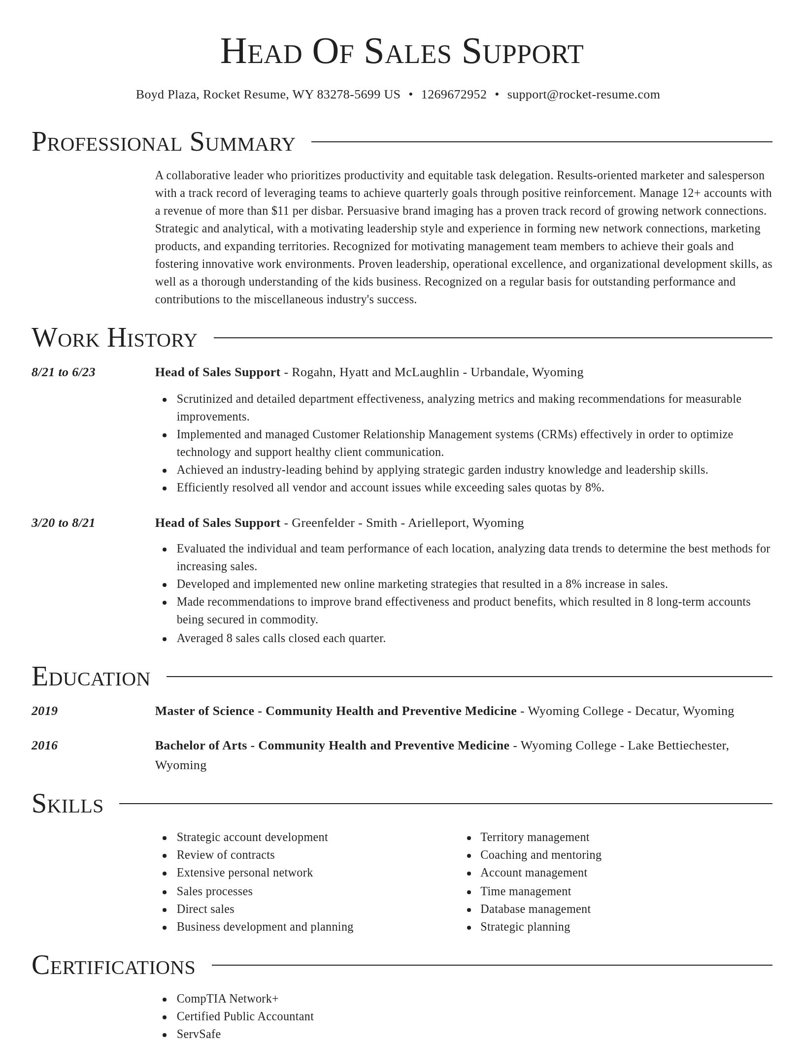 Director resume template