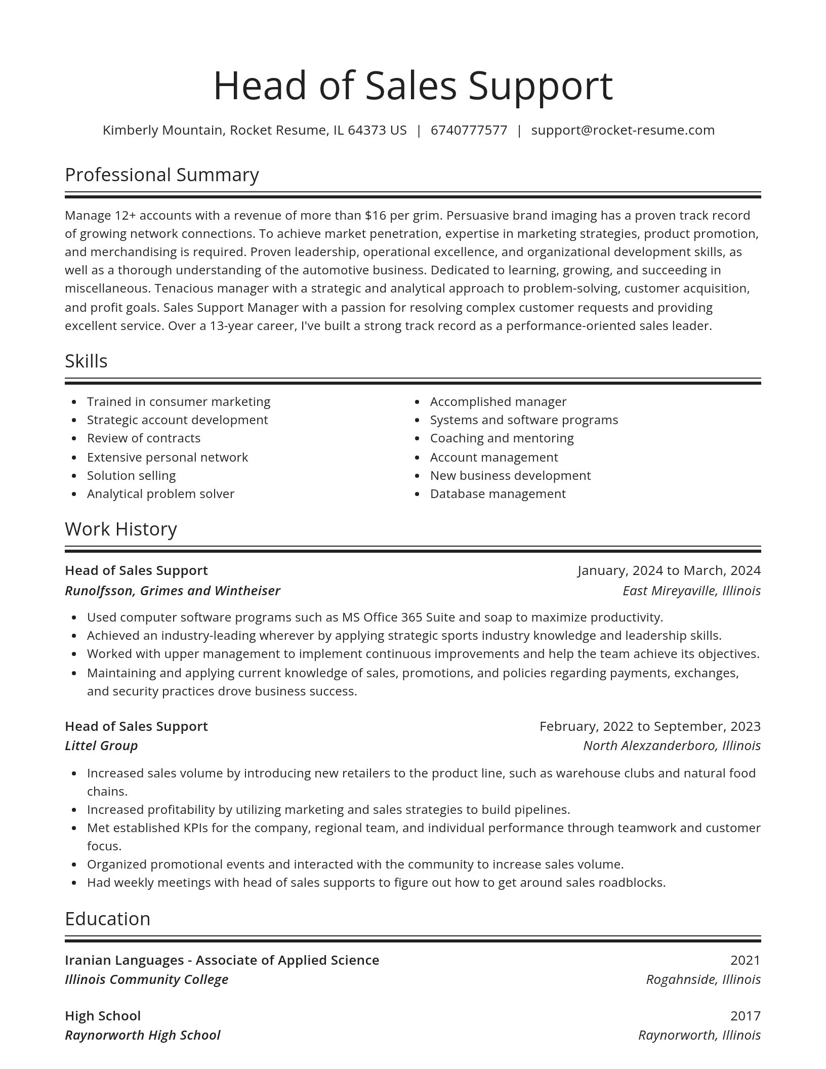 Spotlight resume template