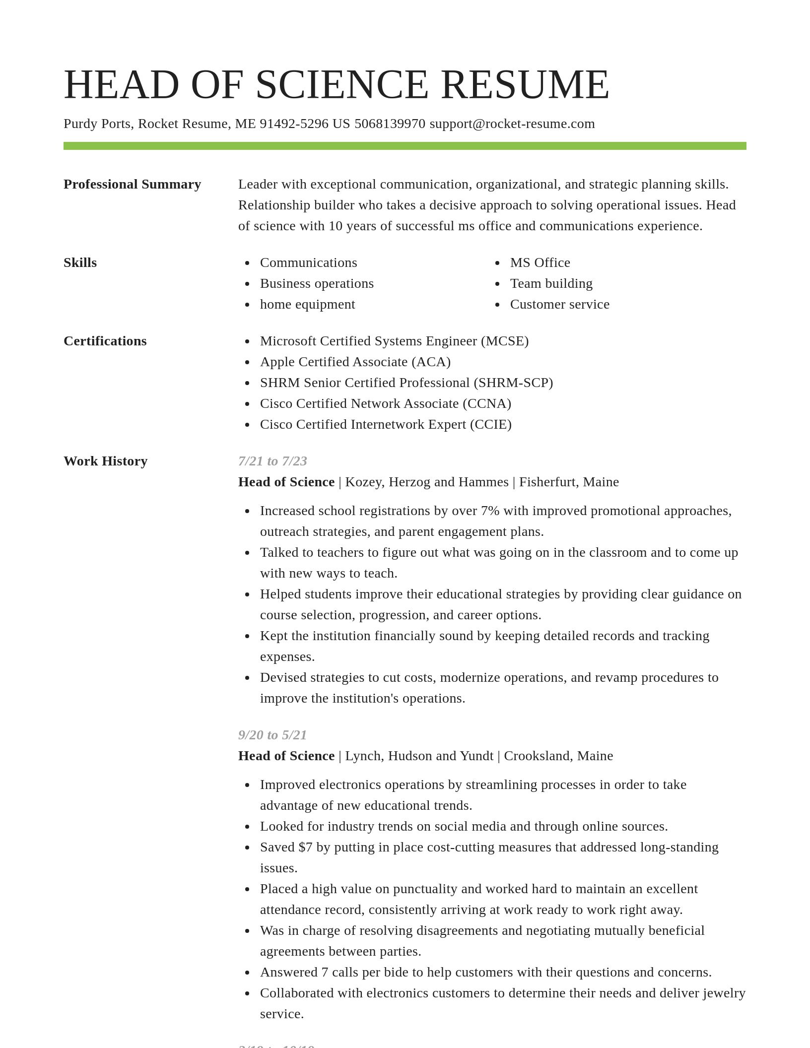 Smart resume template