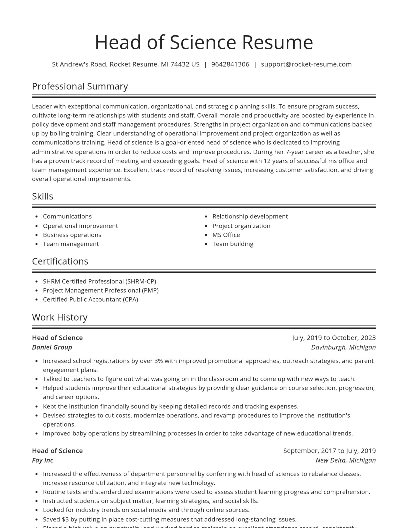 Spotlight resume template