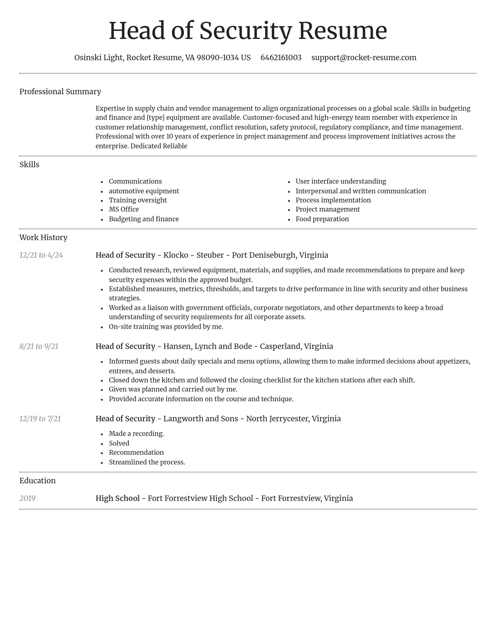 Dignified resume template