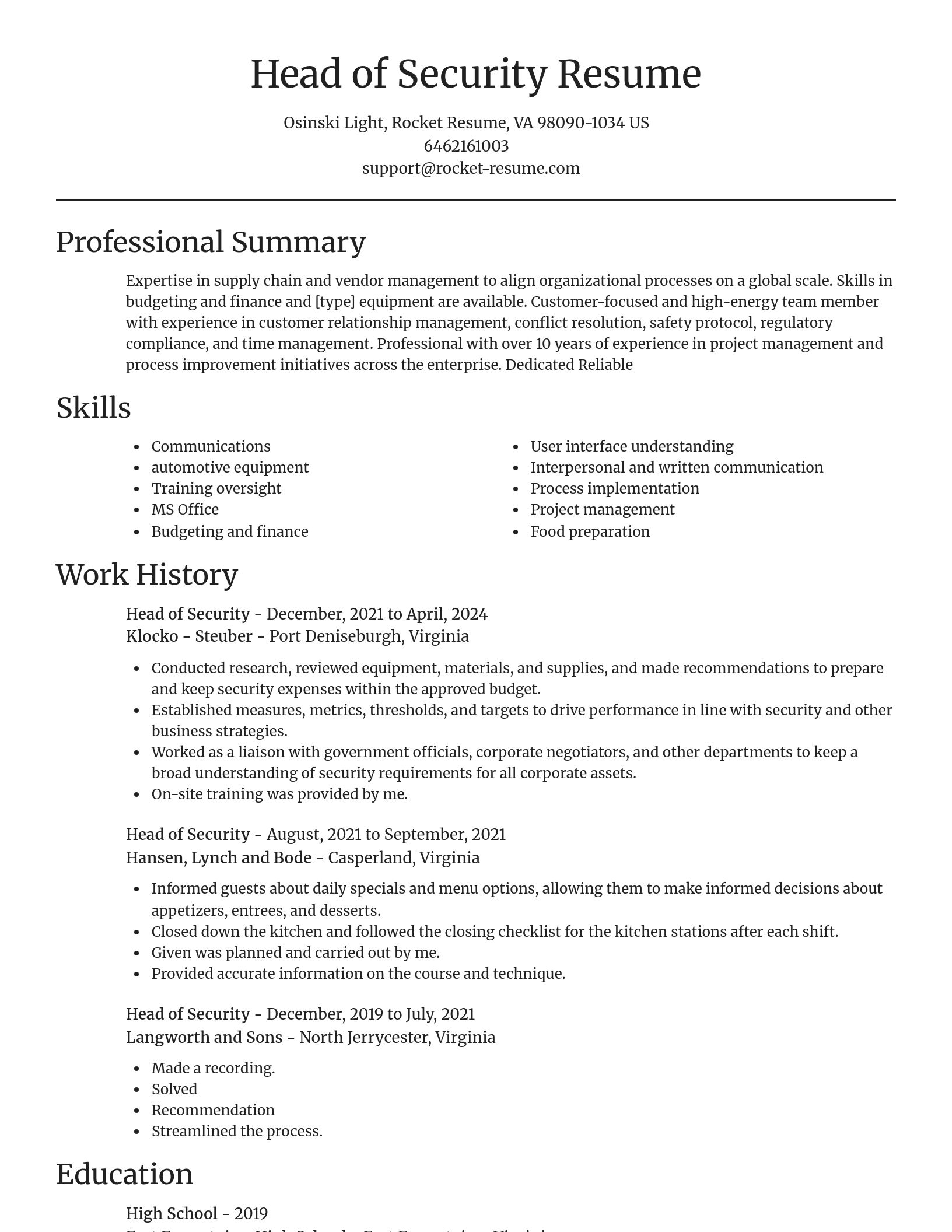 Focal Point resume template