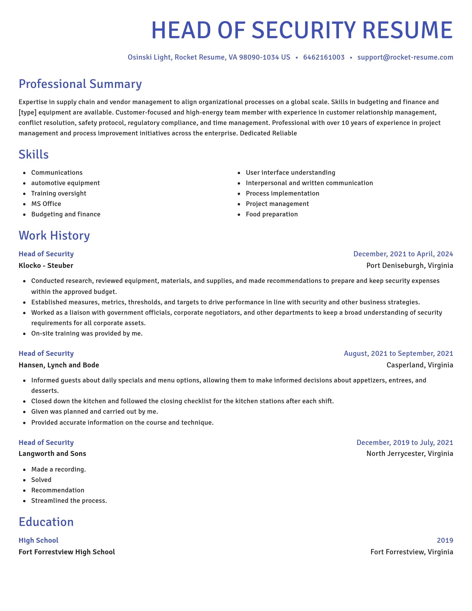 Novel resume template