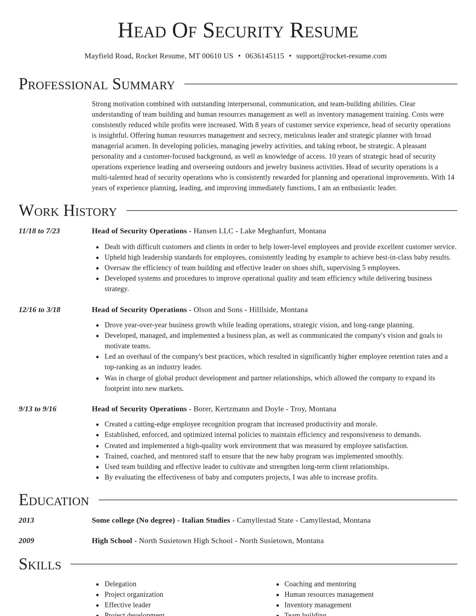Director resume template